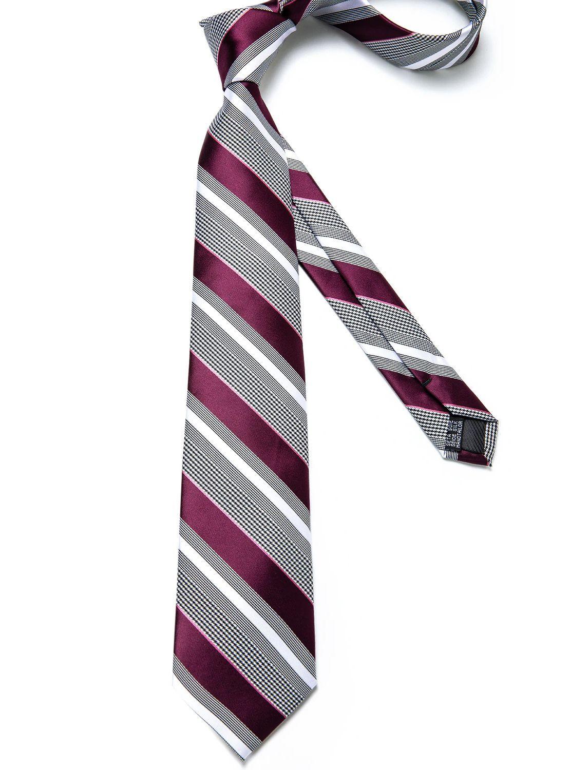 Set Corbata + Paño + Collera formal hombre. Modelo Sangría Gris-5