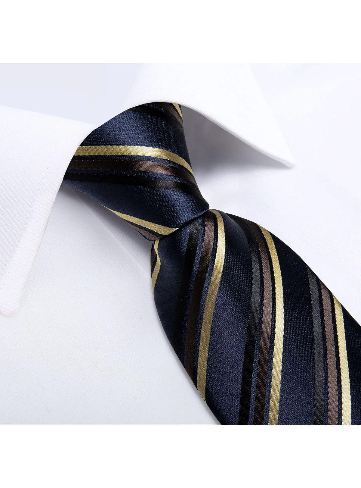 Corbata Seda Hombre con paño y colleras. Modelo Blue Label-2