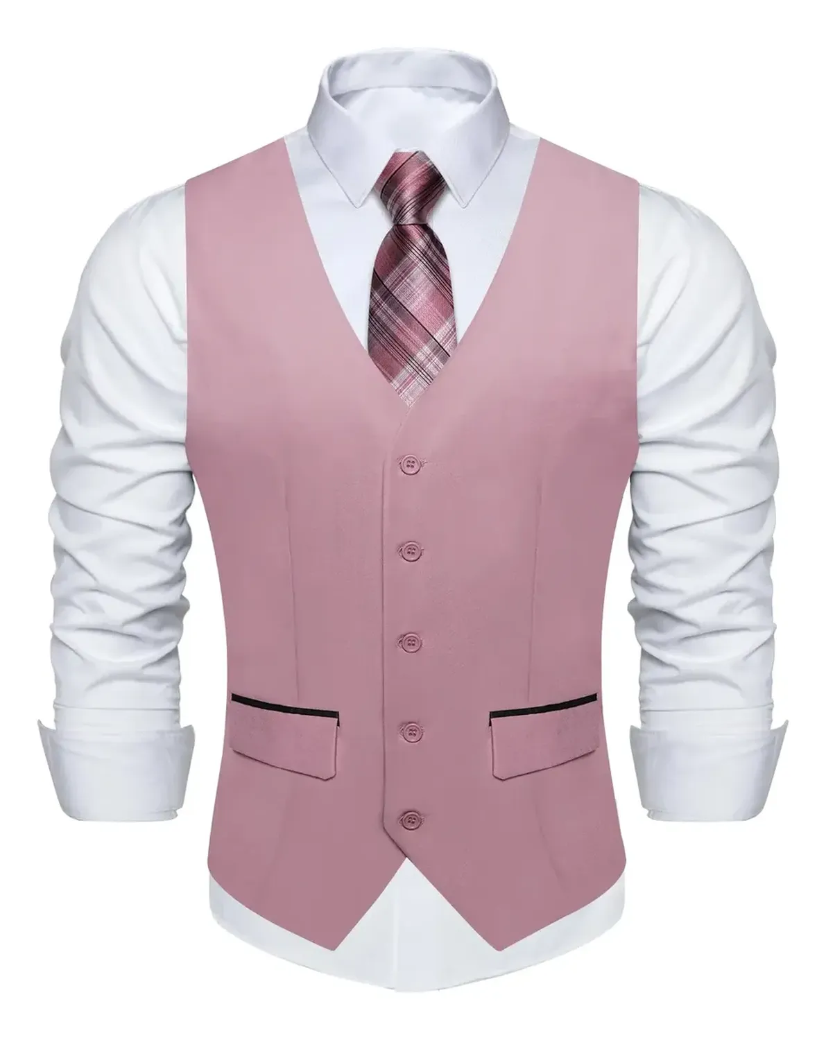 Chaleco Gilet Hombre. Chaqueta Formal Sin Mangas Matrimonio XL Gris 3 botones-3