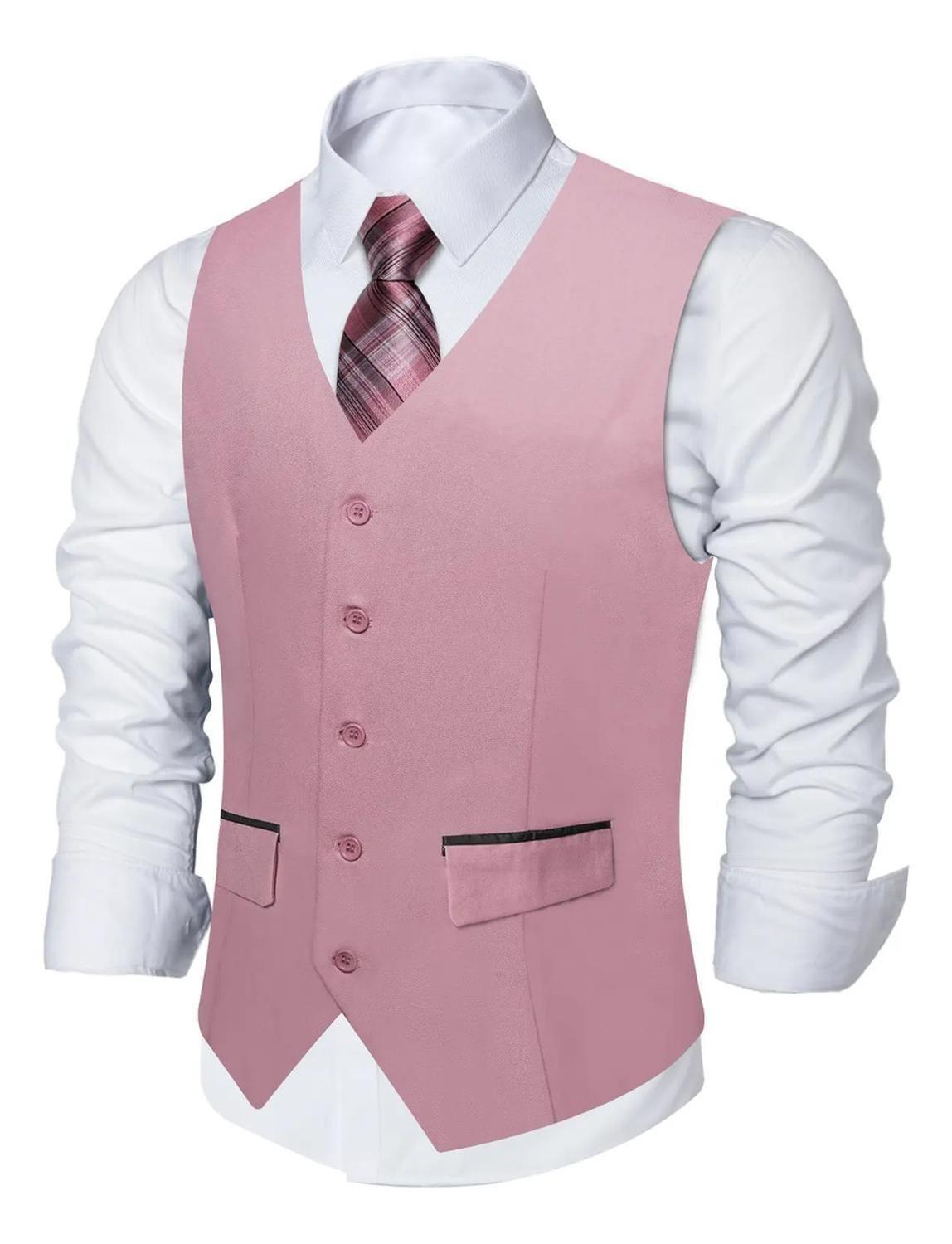 Chaleco Gilet Hombre. Chaqueta Formal Sin Mangas Matrimonio XL Gris 3 botones-4