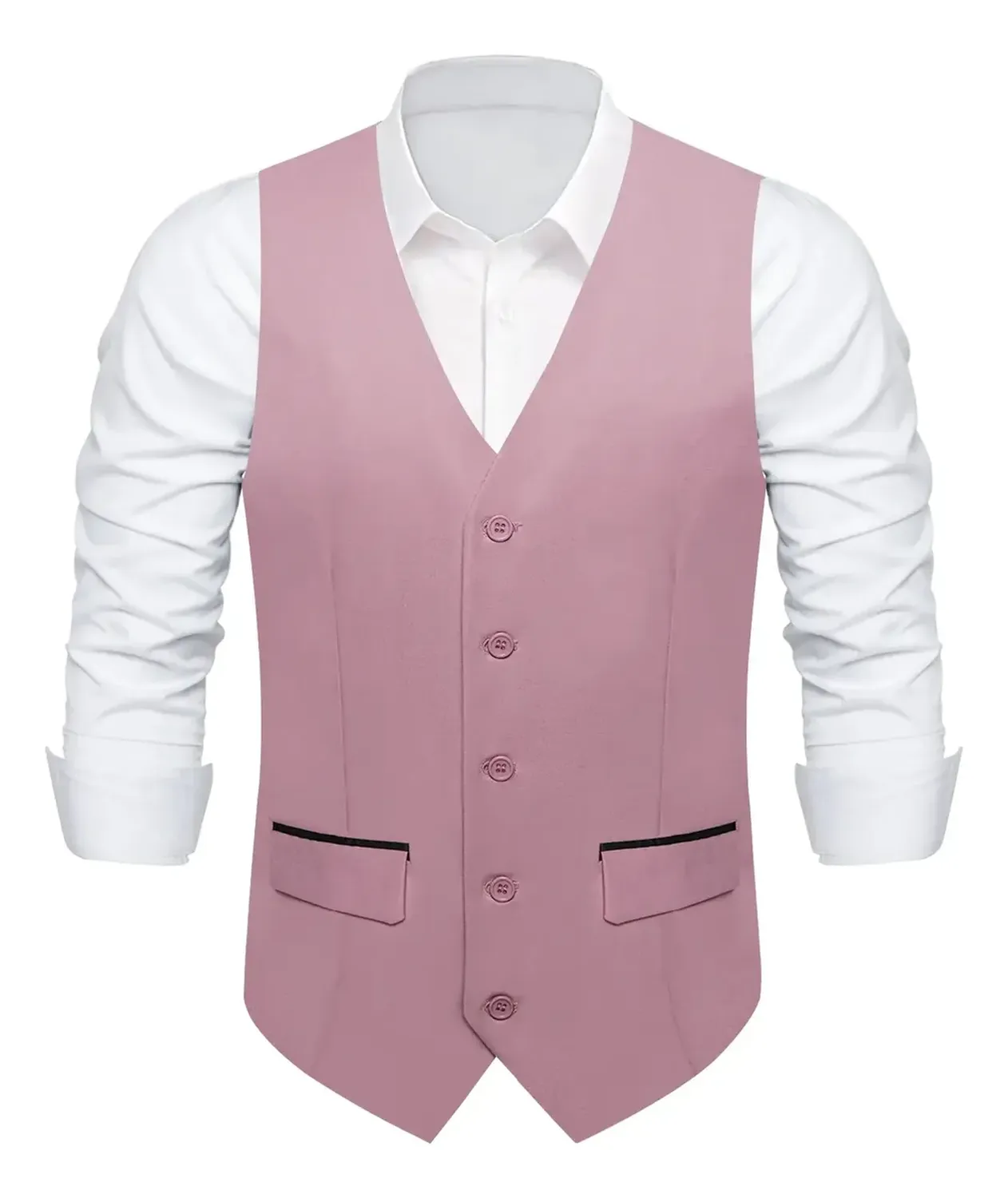 Chaleco Gilet Hombre. Chaqueta Formal Sin Mangas Matrimonio XL Gris 3 botones-5