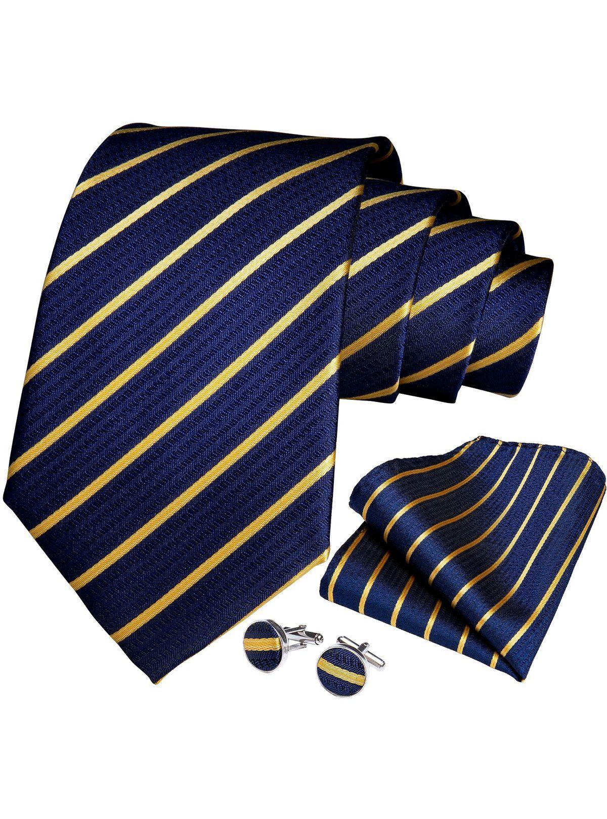 Set Corbata + Paño + Collera formal hombre. Modelo Blue Golden-0