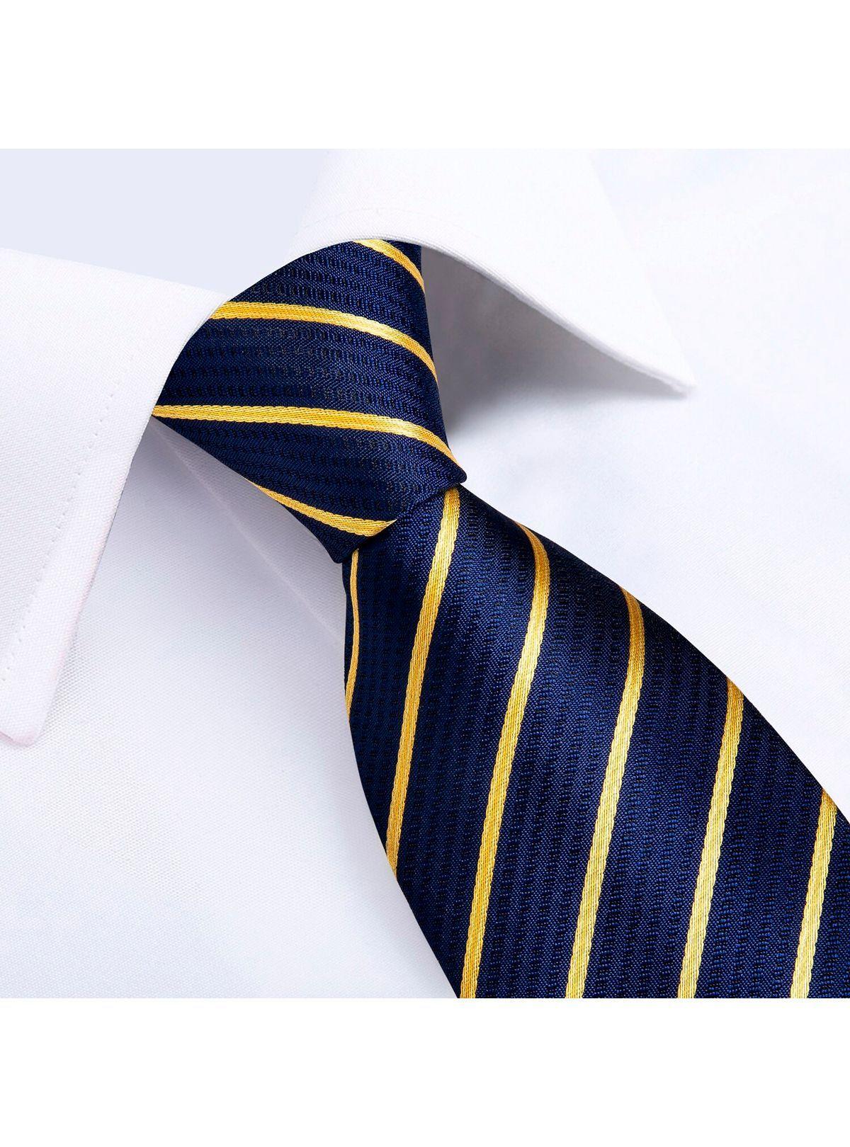 Set Corbata + Paño + Collera formal hombre. Modelo Blue Golden-2