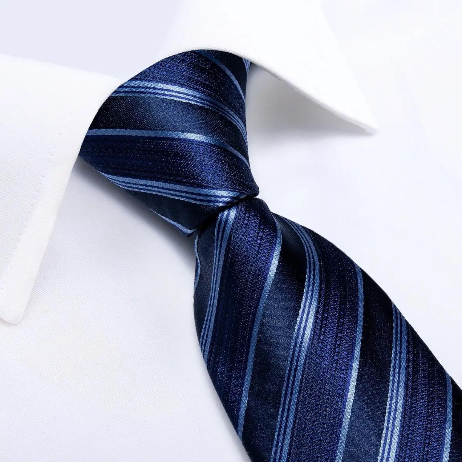 Set Corbata Hombres, Paño Y Colleras. Mar Azul.-2