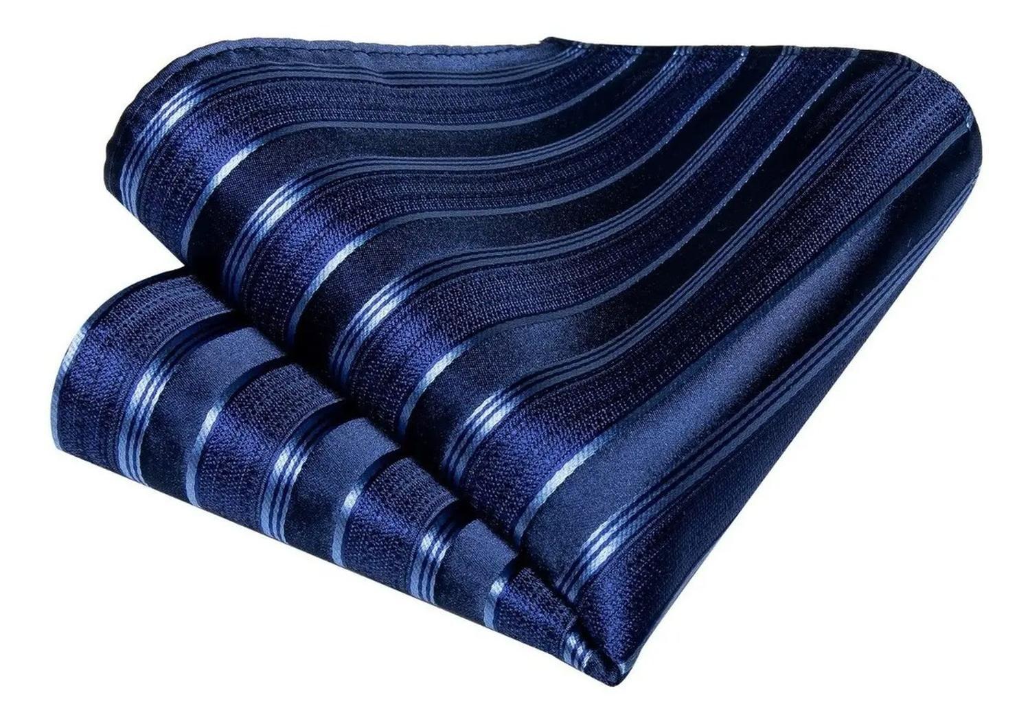 Set Corbata Hombres, Paño Y Colleras. Mar Azul.-3