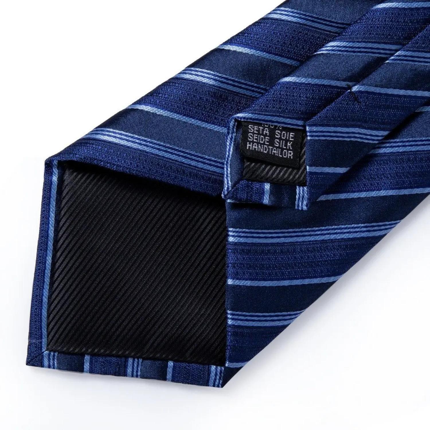 Set Corbata Hombres, Paño Y Colleras. Mar Azul.-4