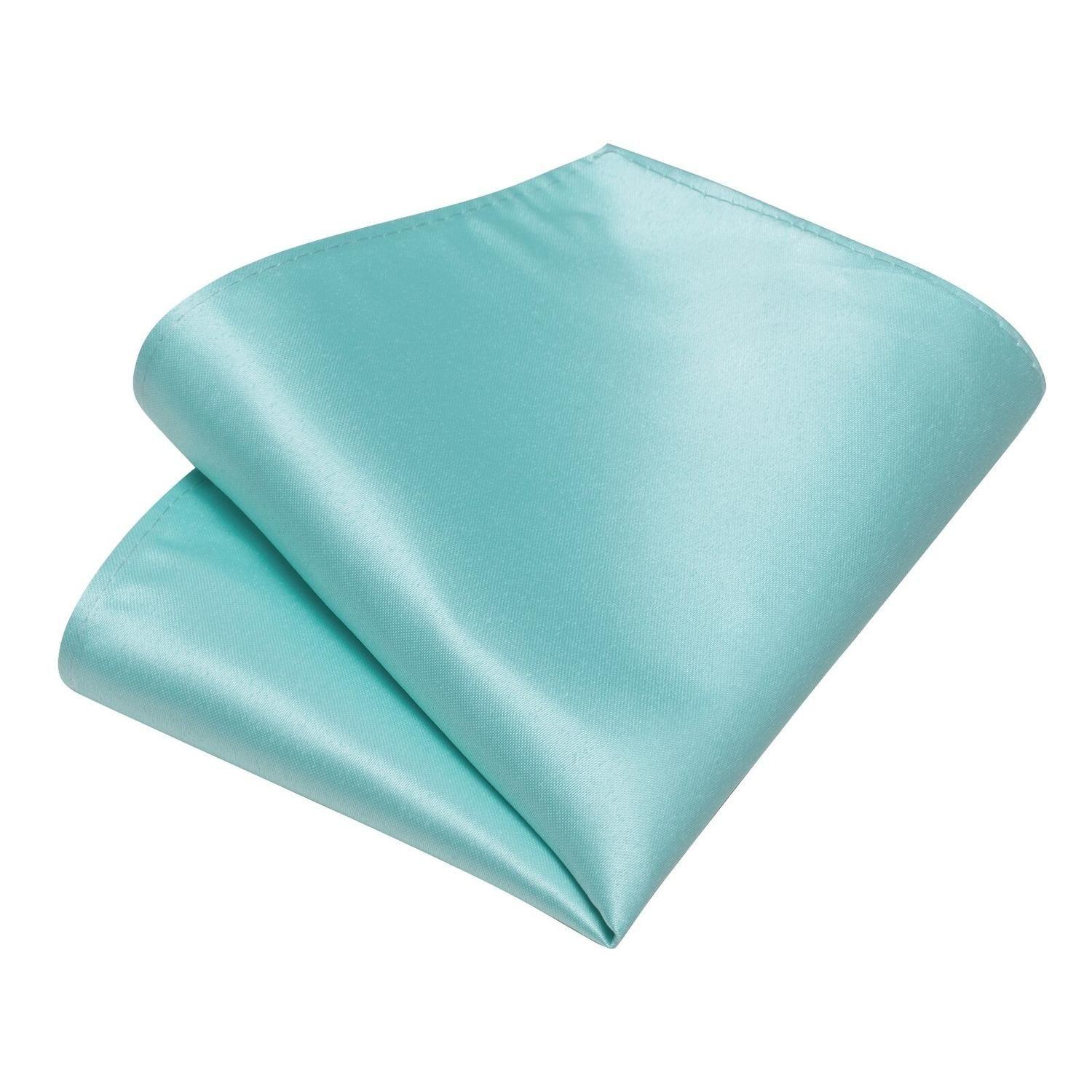 Corbata Celeste seda hombre con paño y colleras Celeste Italiano-2