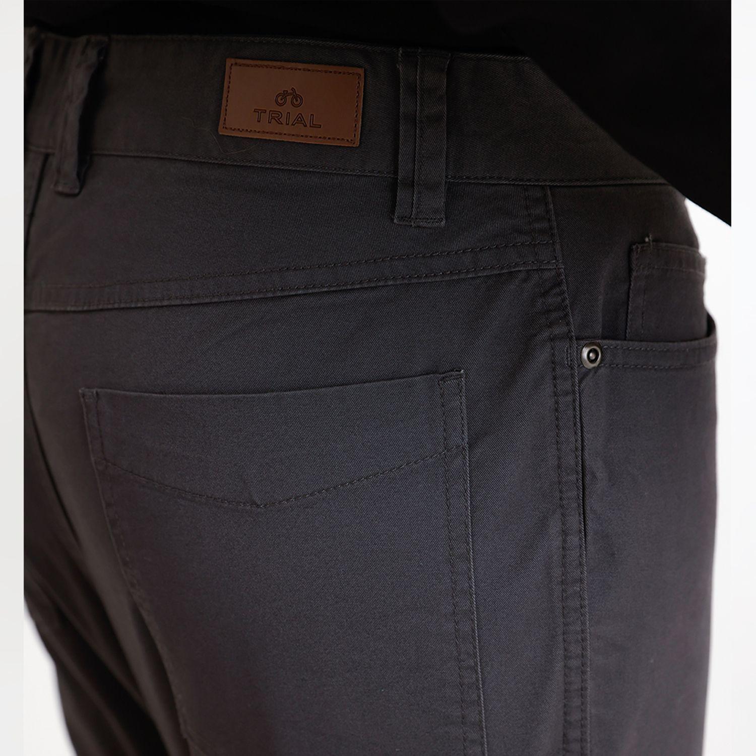 Pantalón Gris Trial Hombre Slim Algodón Liso Vinci Semiformal Trabajo-2