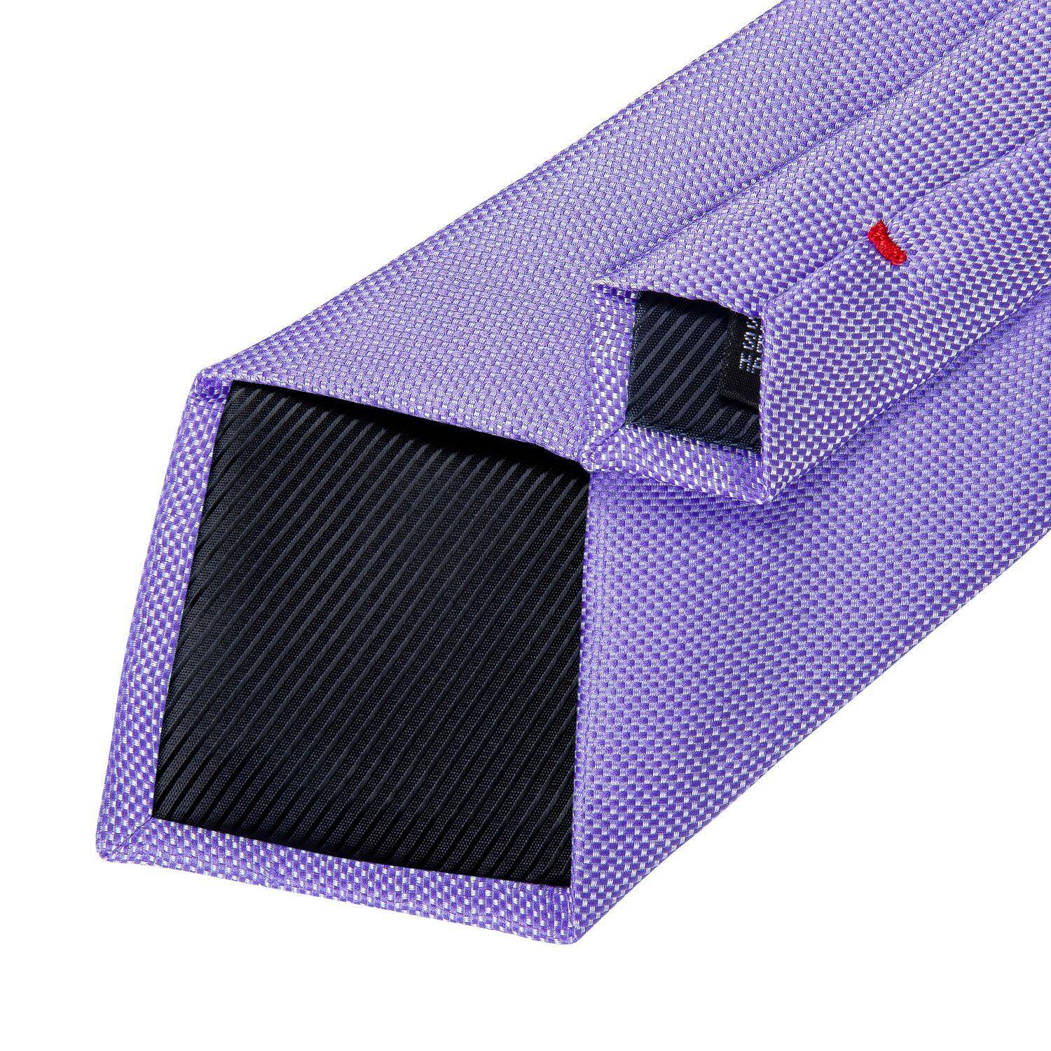 Corbata Lila hombre seda con pañuelo y colleras Modelo Lila Classic-4