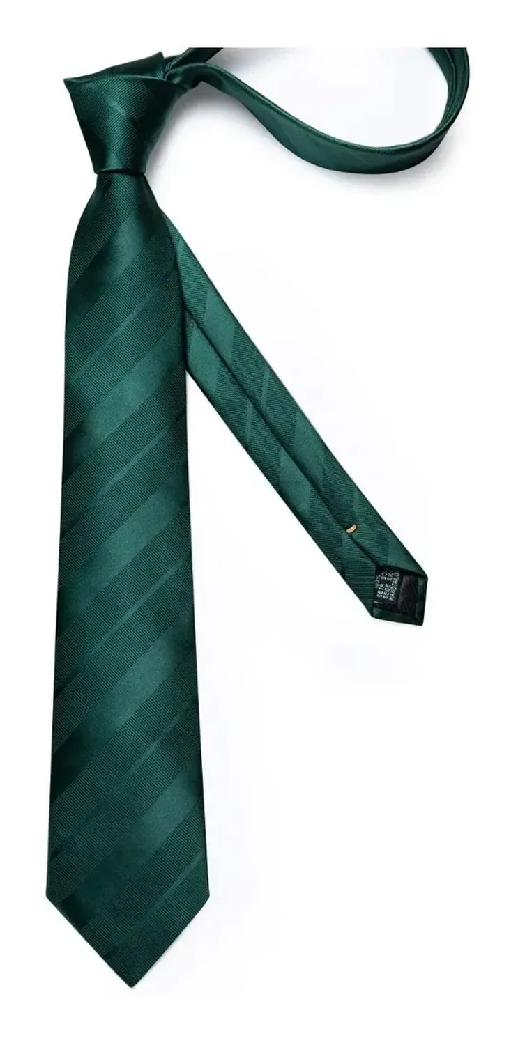 Set Corbata Hombres verde Esmeralda, Paño Y Colleras. Emerald-5