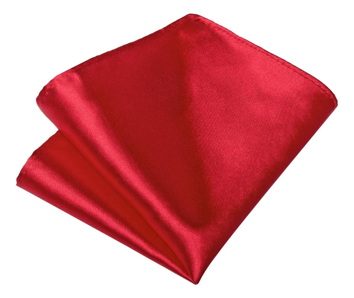 Set Corbata Roja + Paño Formal. Modelo Rojo Italiano Rojo Lisa 150 Cm-2
