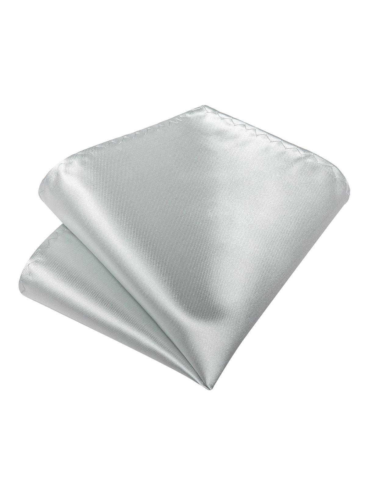 Corbata Gris Claro Seda con paño y colleras. Modelo Gris Claro Italiano-3