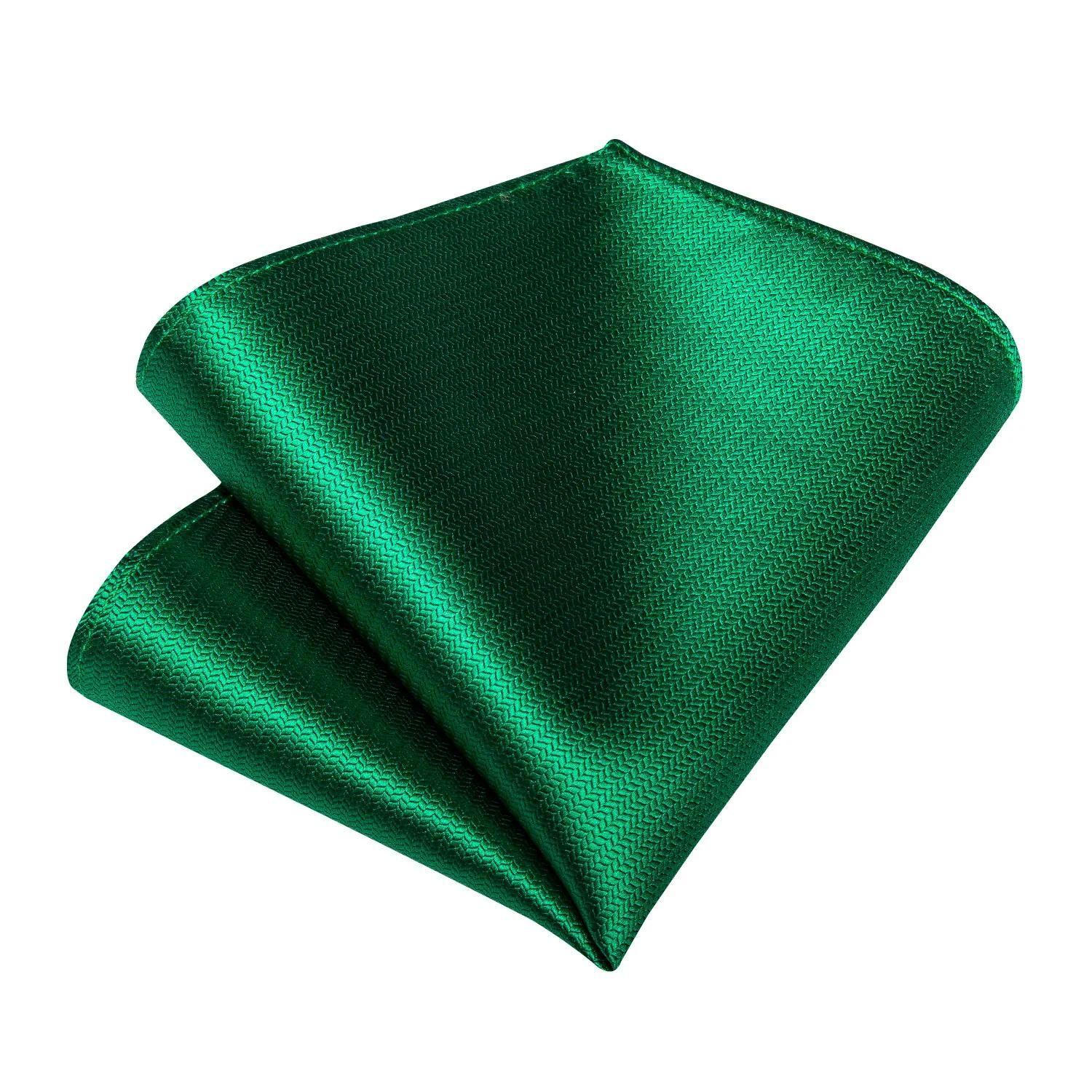 Corbata Verde hombre seda con paño y colleras Verde Metalico-3