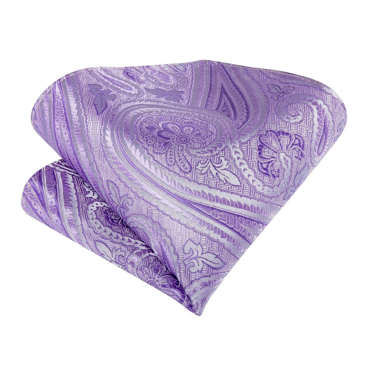Corbata Gruesa Ascot + Paño + Colleras hombre. Lila Flores-4