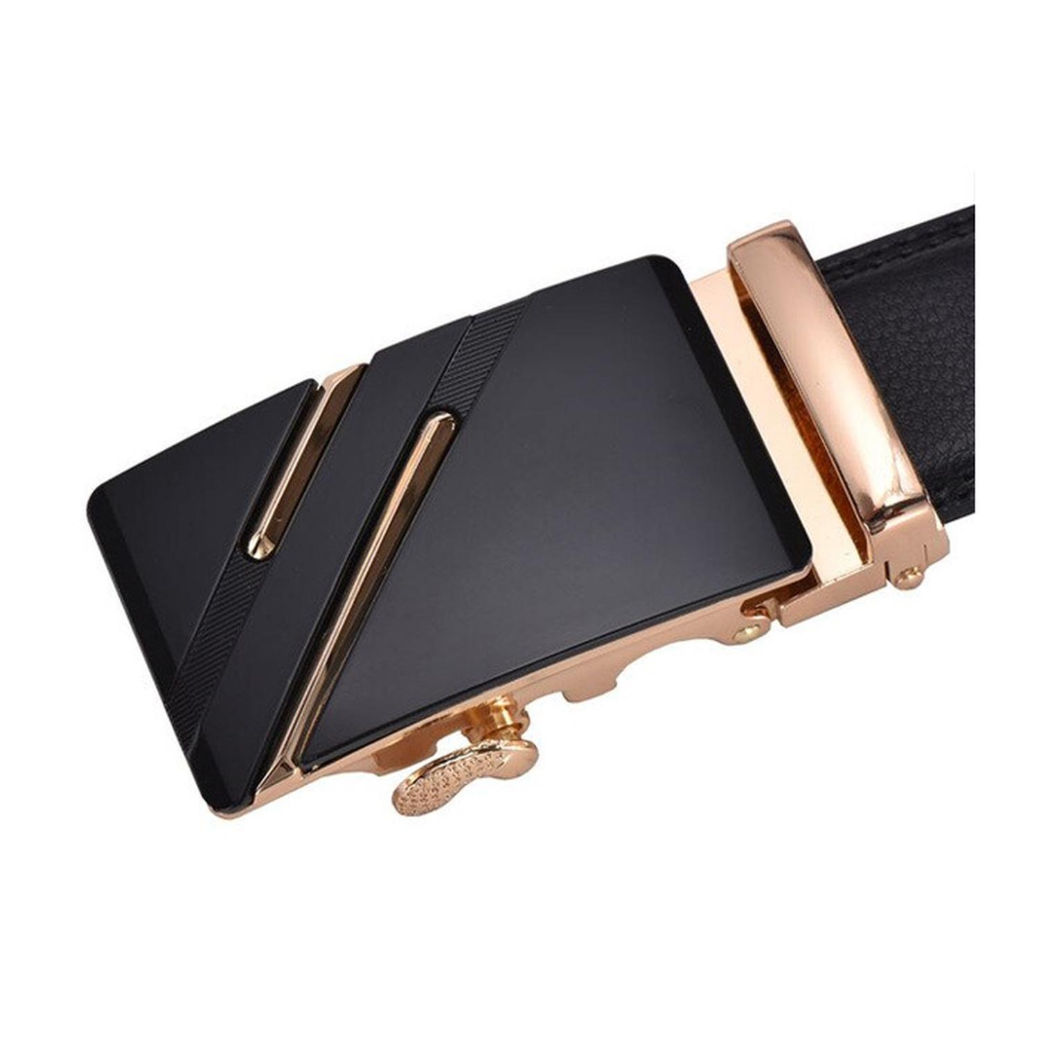 Cinturón Automatico hombre ejecutivo modelo Luxury Dorado-1