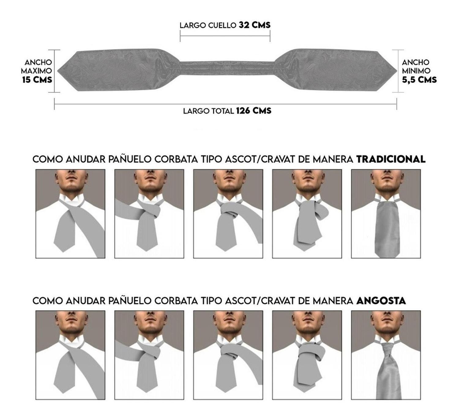 Corbata Gruesa Ascot Vinotinto, Paño Y Colleras. Corbaton formal-4