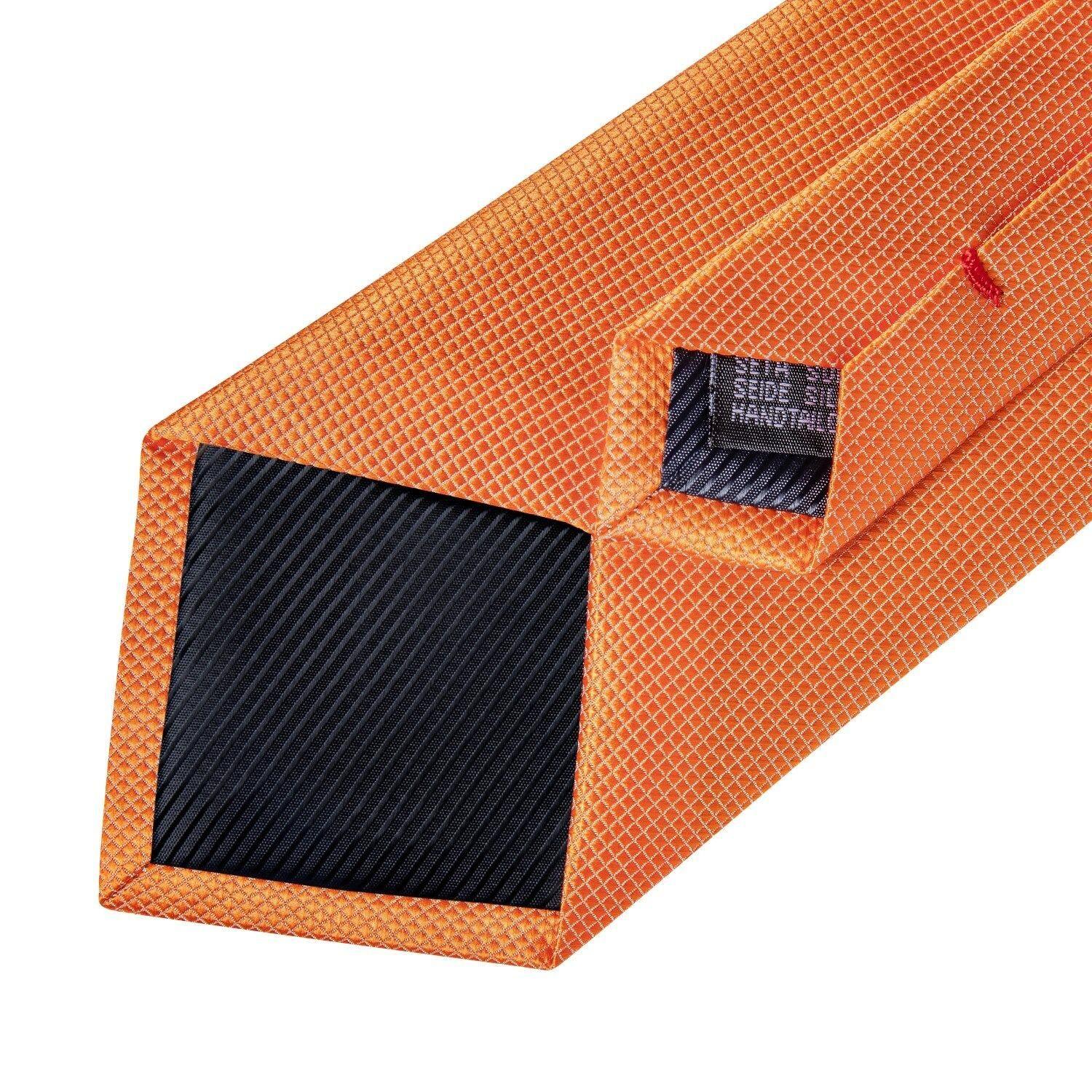 Corbata naranja formal seda hombre paño y colleras Naranjo Classic-4