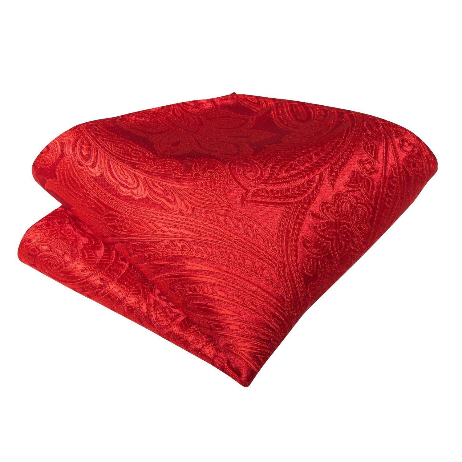 Corbata gruesa en set con paño y colleras tipo ascot hombre. Modelo Rojo Flores-3