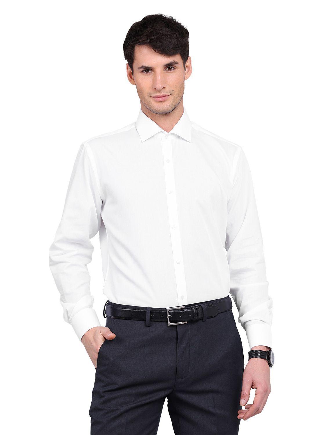 Camisa Blanca Van Heusen Hombre Formal Tailored Fit Sin Bolsillo Cuello Italiano-5