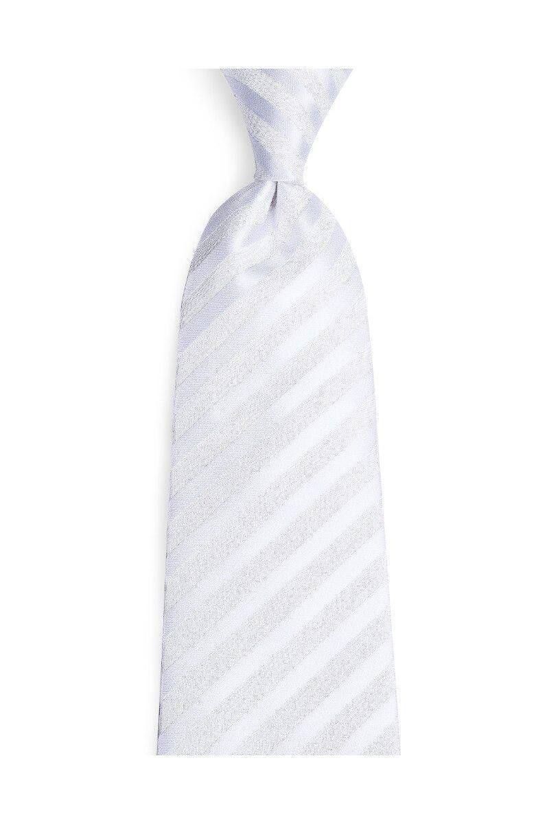 Set Corbata + Paño + Collera formal hombre. Modelo Blanco Striped-3