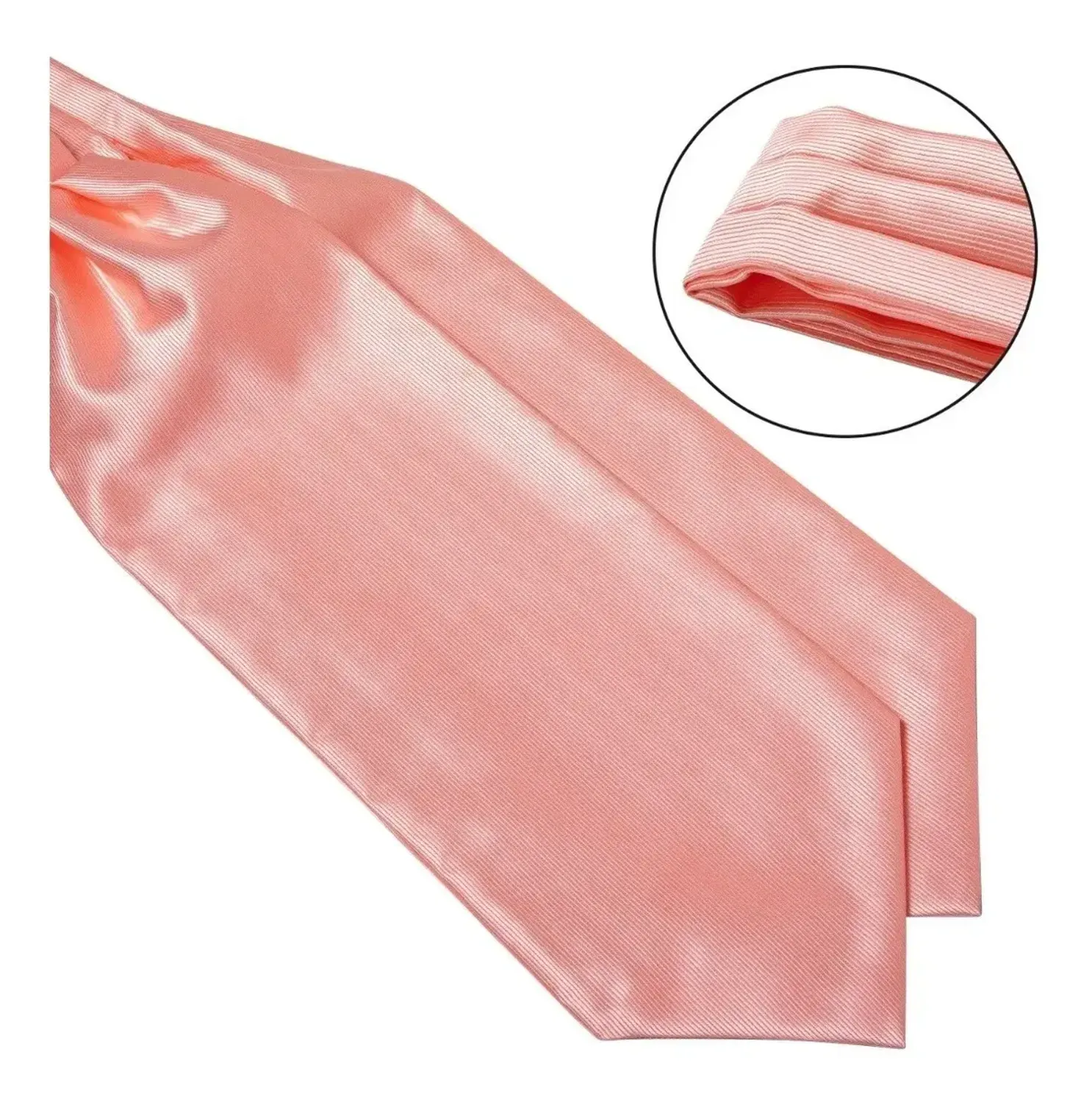 Corbata Ascot Corbaton Formal, Paño Y Colleras. Rosa Classic-3