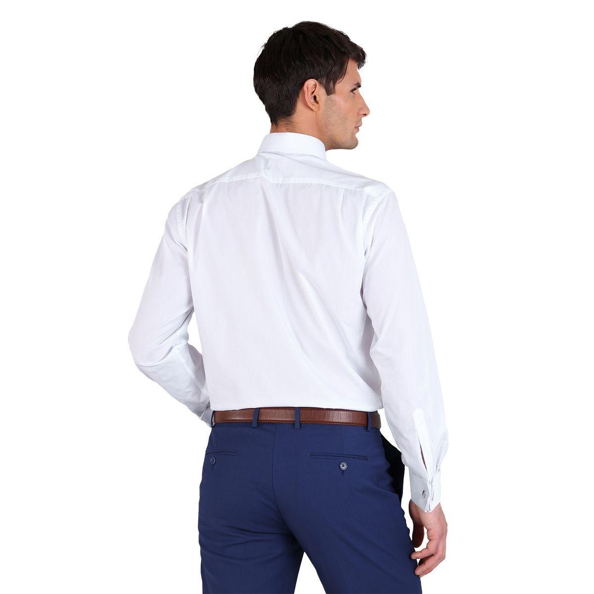 Camisa Blanca Formal Puño Doble para Colleras Tailored Fit Cuello Italiano ARROW-3