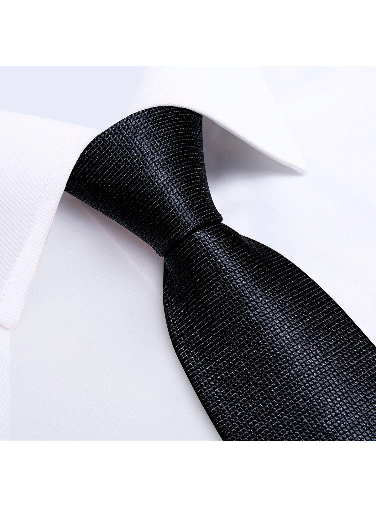 Set Corbata + Paño + Collera formal hombre. Modelo Negro Classic-2