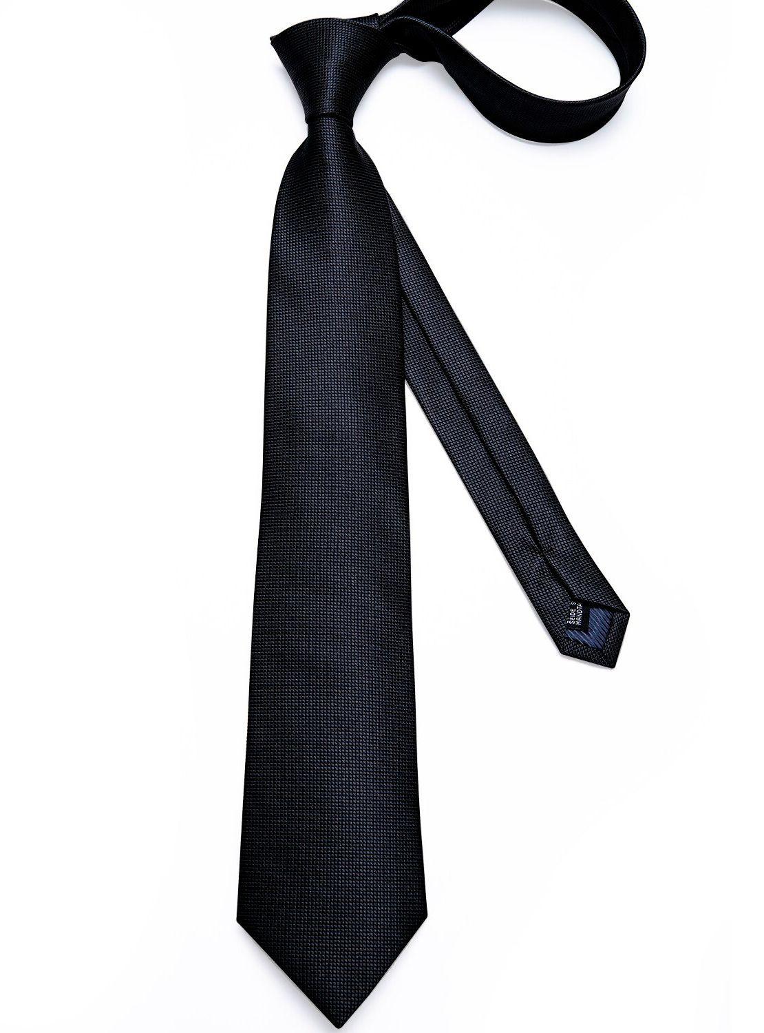 Set Corbata + Paño + Collera formal hombre. Modelo Negro Classic-5