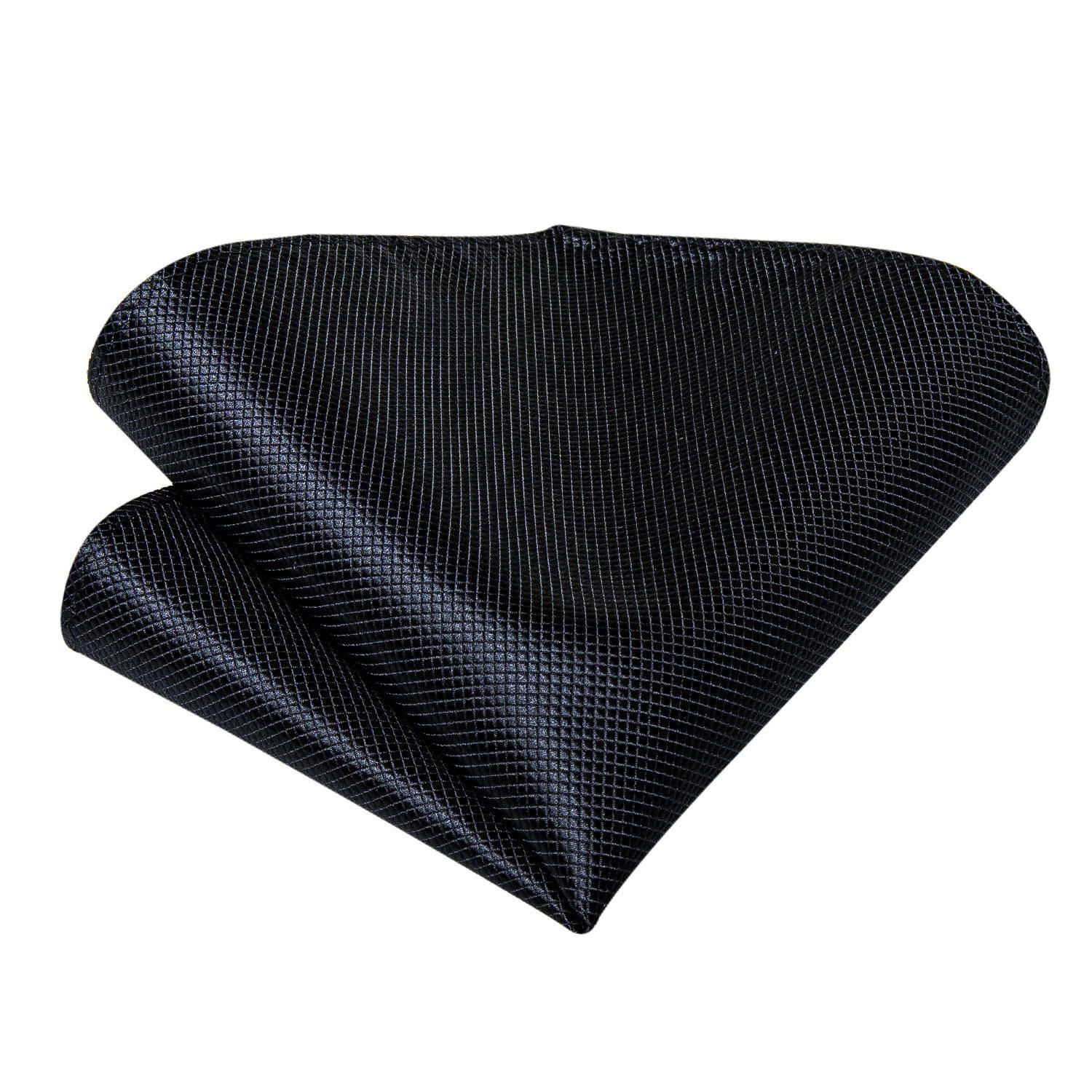 Corbata negra formal seda hombre paño y colleras Modelo Negro Classic-4