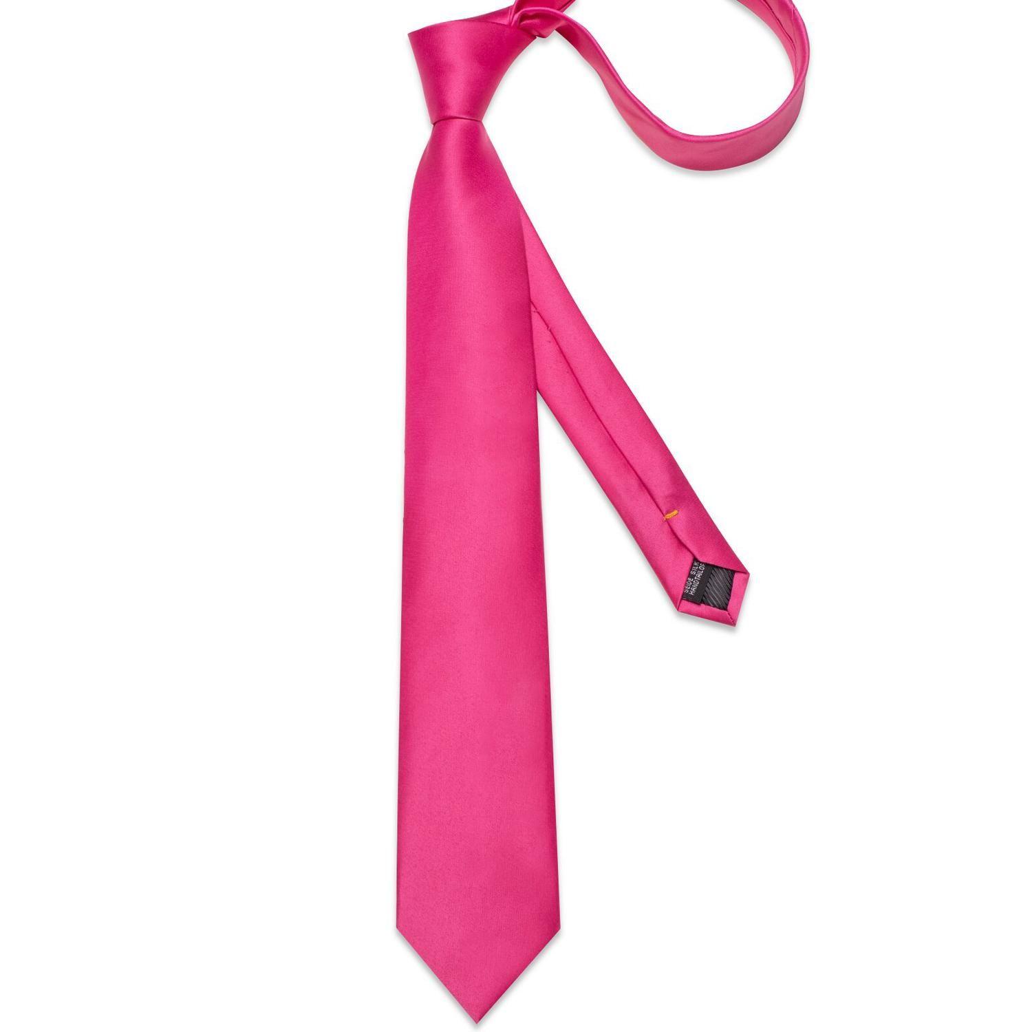 Corbata Rosada hombre seda con paño y colleras Rosa Italiano-3