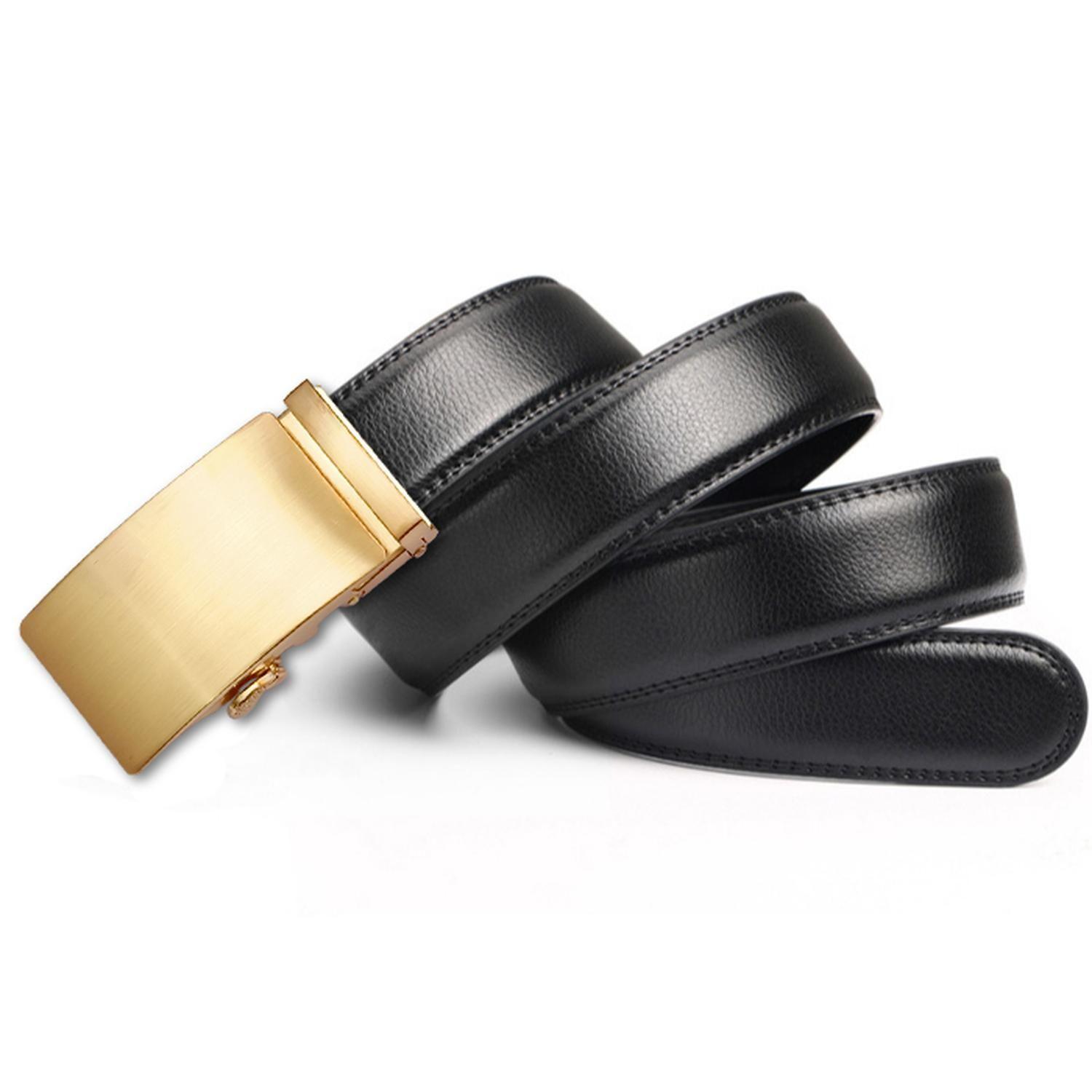 Cinturón ejecutivo hombre hebilla automática modelo Pure Golden-0