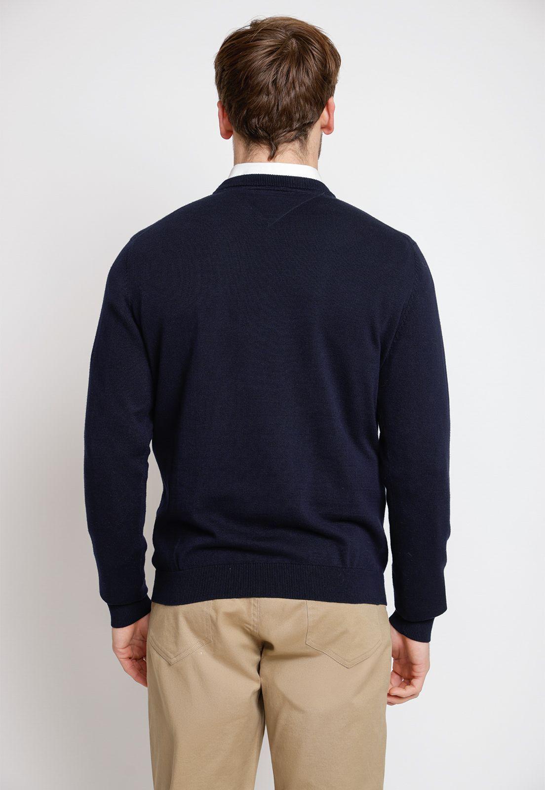 Chaleco Azulino Sweater Hombre Slim Cuello Redondo Semiformal Oficina-2