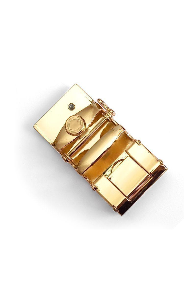 Cinturon ejecutivo automatico cuero café hombre. Coupe Dorado-2