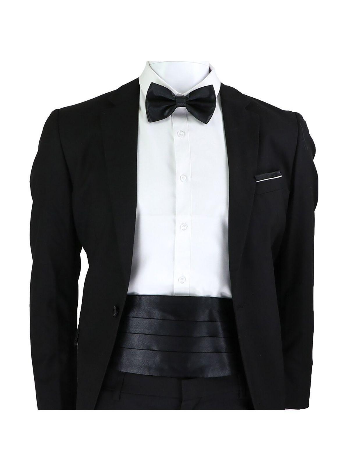 Set faja formal ajustable poliester corbatin y paño para matrimonio-2