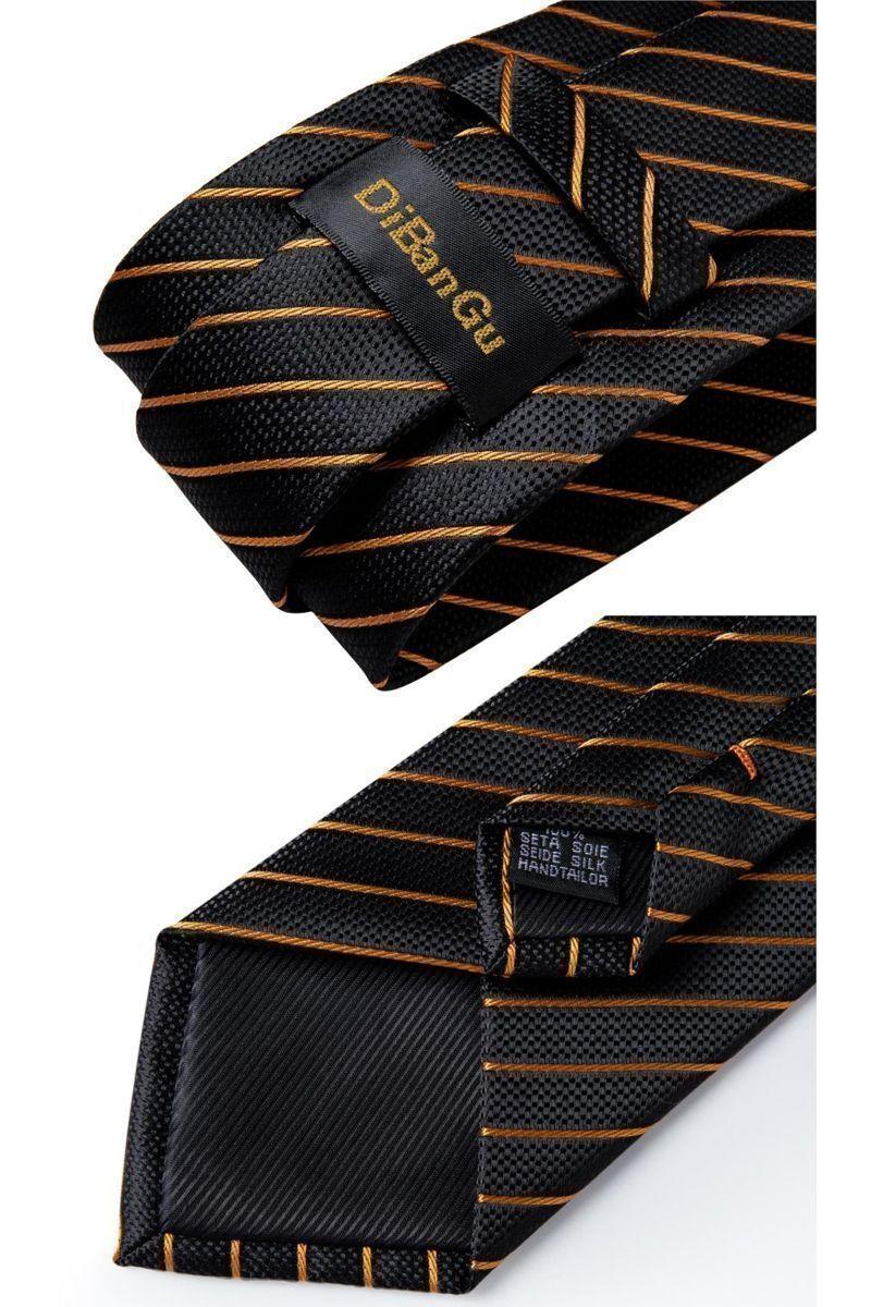 Set Corbata + Paño + Collera formal hombre. Modelo Black Copper-3