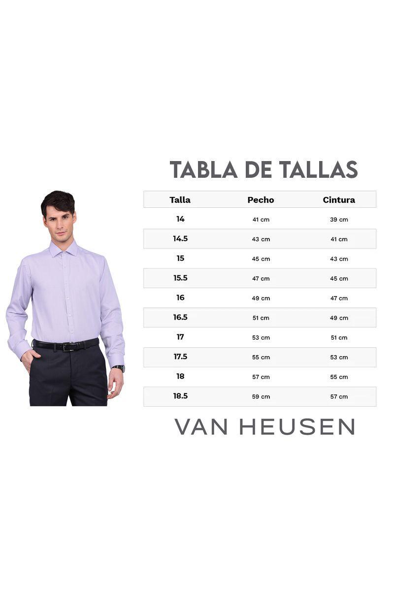 Camisa Slim Fit Van Heusen Azul Oscuro Hombre Sin Bolsillo Cuello Italiano-5