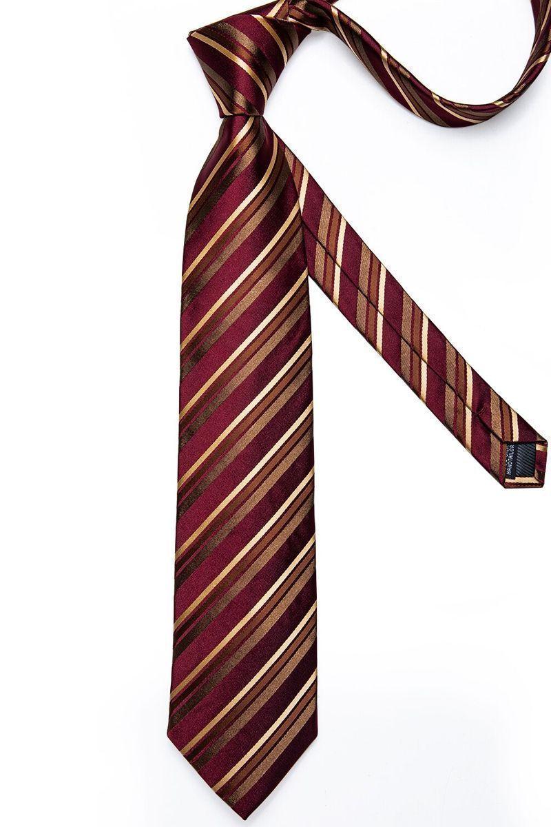 Set Corbata + Paño + Collera formal hombre. Modelo Dorado Escarlata-4