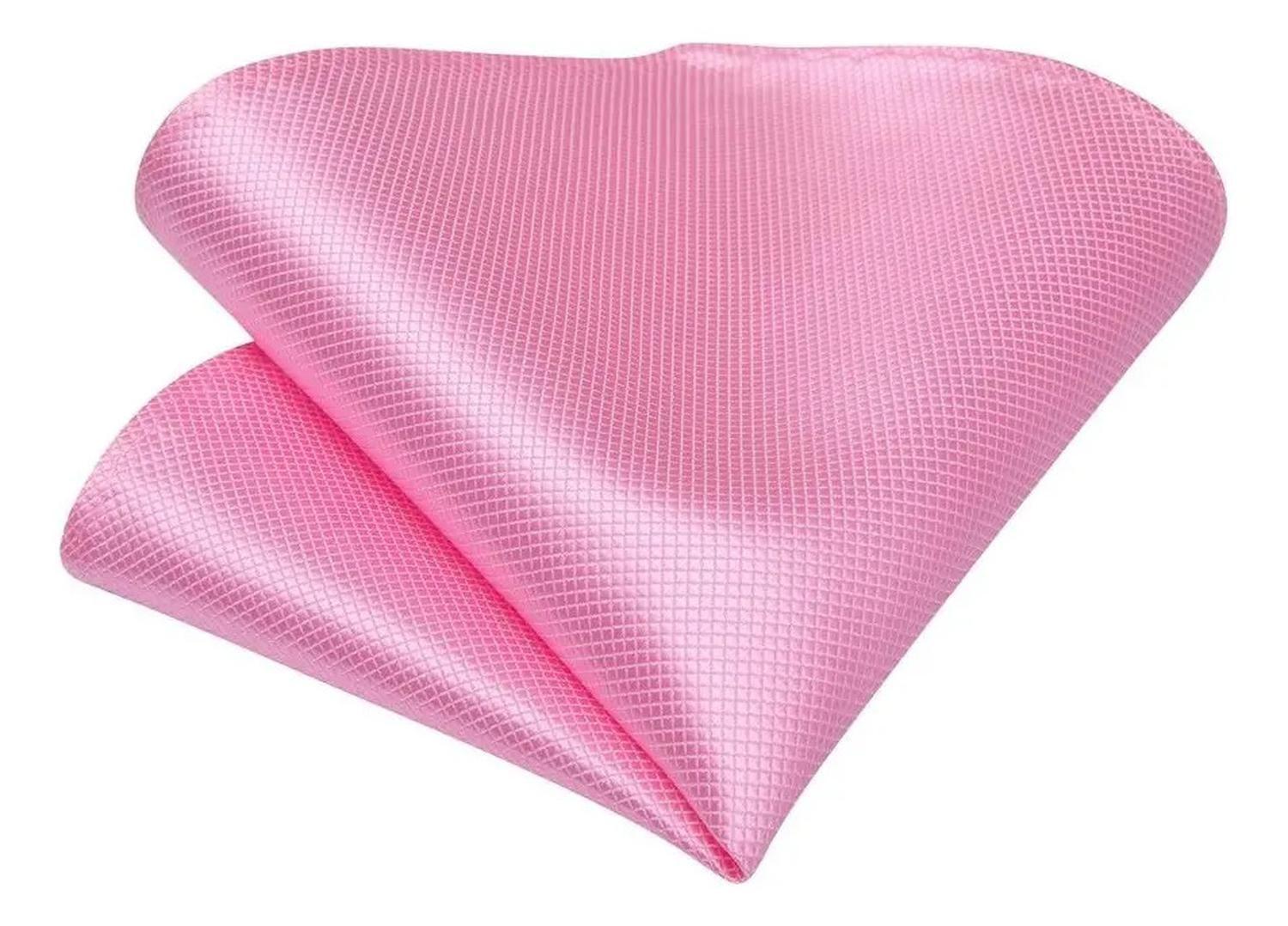 Corbata Rosada Seda Hombres, Paño Y Colleras. Rosa Classic.-3