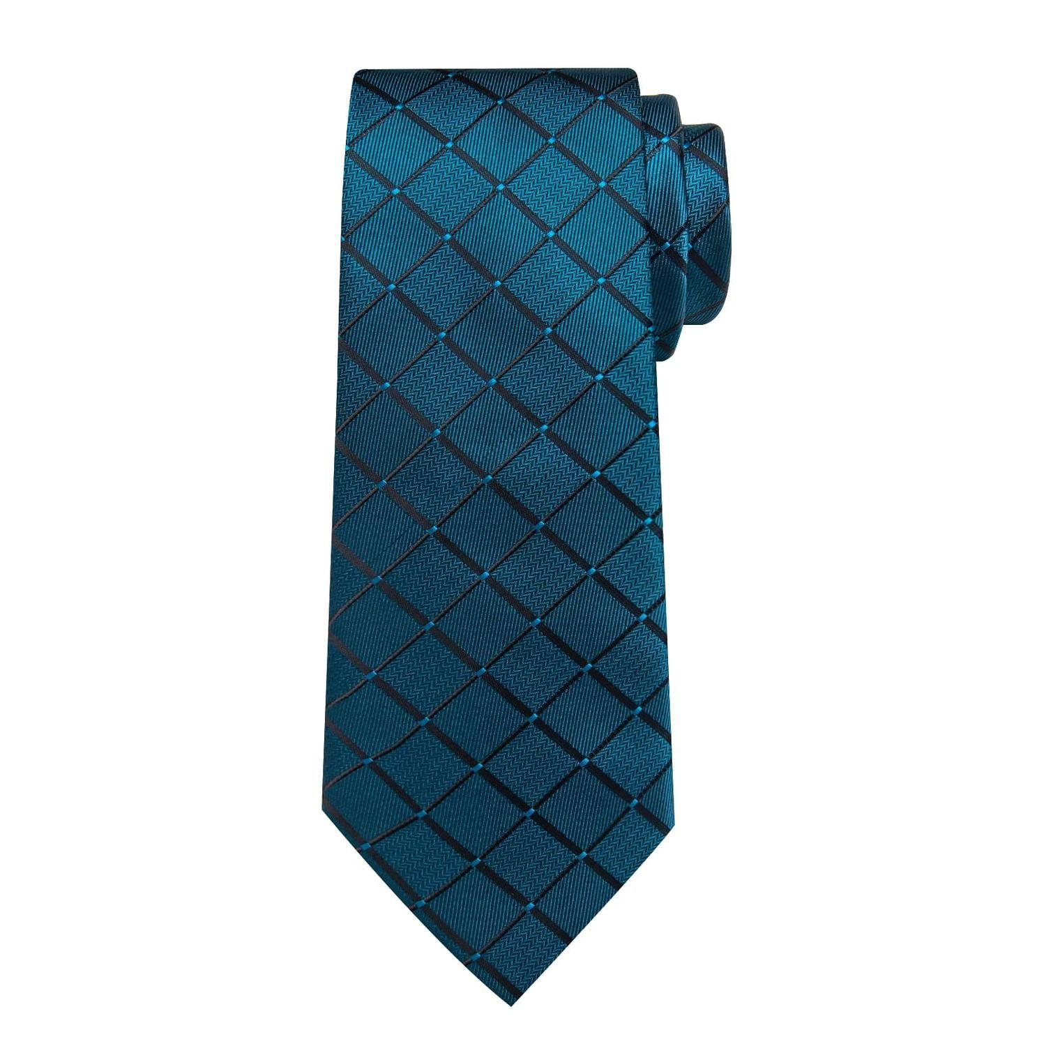 Corbata Hombre seda pañuelo y colleras Modelo Sangre Turquesa Oscuro-4
