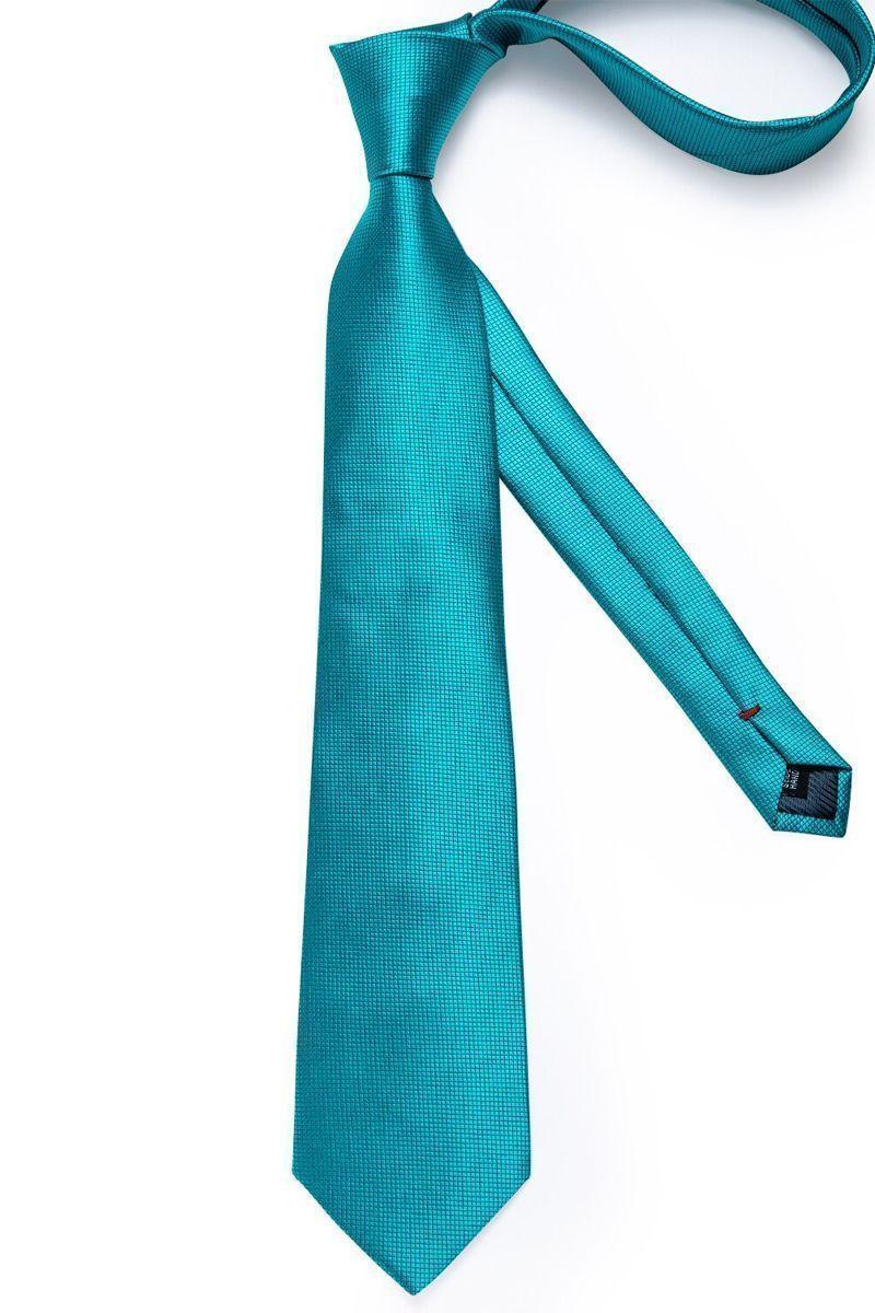 Set Corbata + Paño + Collera formal hombre. Turquesa Classic-4