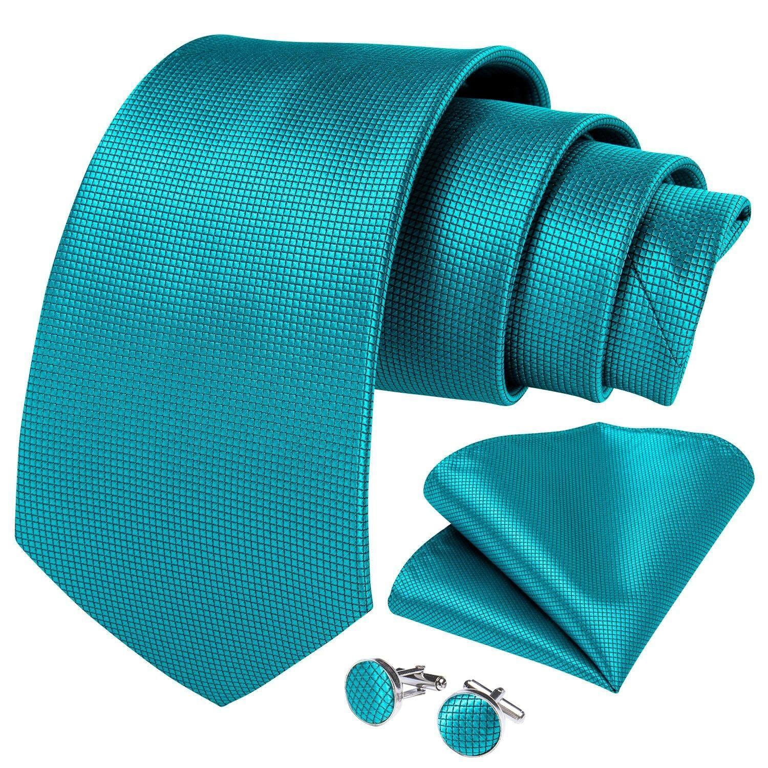 Corbata Calipso Hombre seda hombre paño y colleras Turquesa Classic-0
