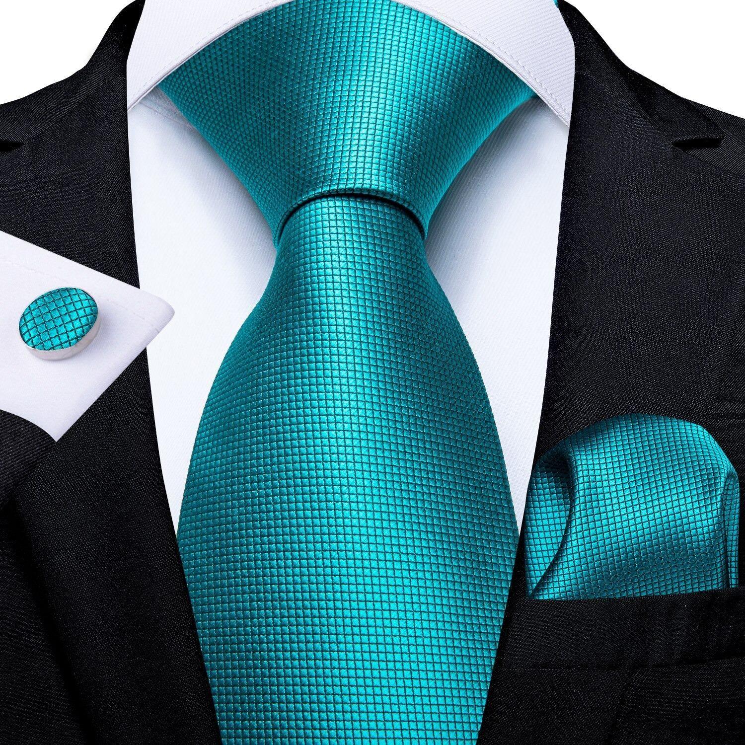 Corbata Calipso Hombre seda hombre paño y colleras Turquesa Classic-1
