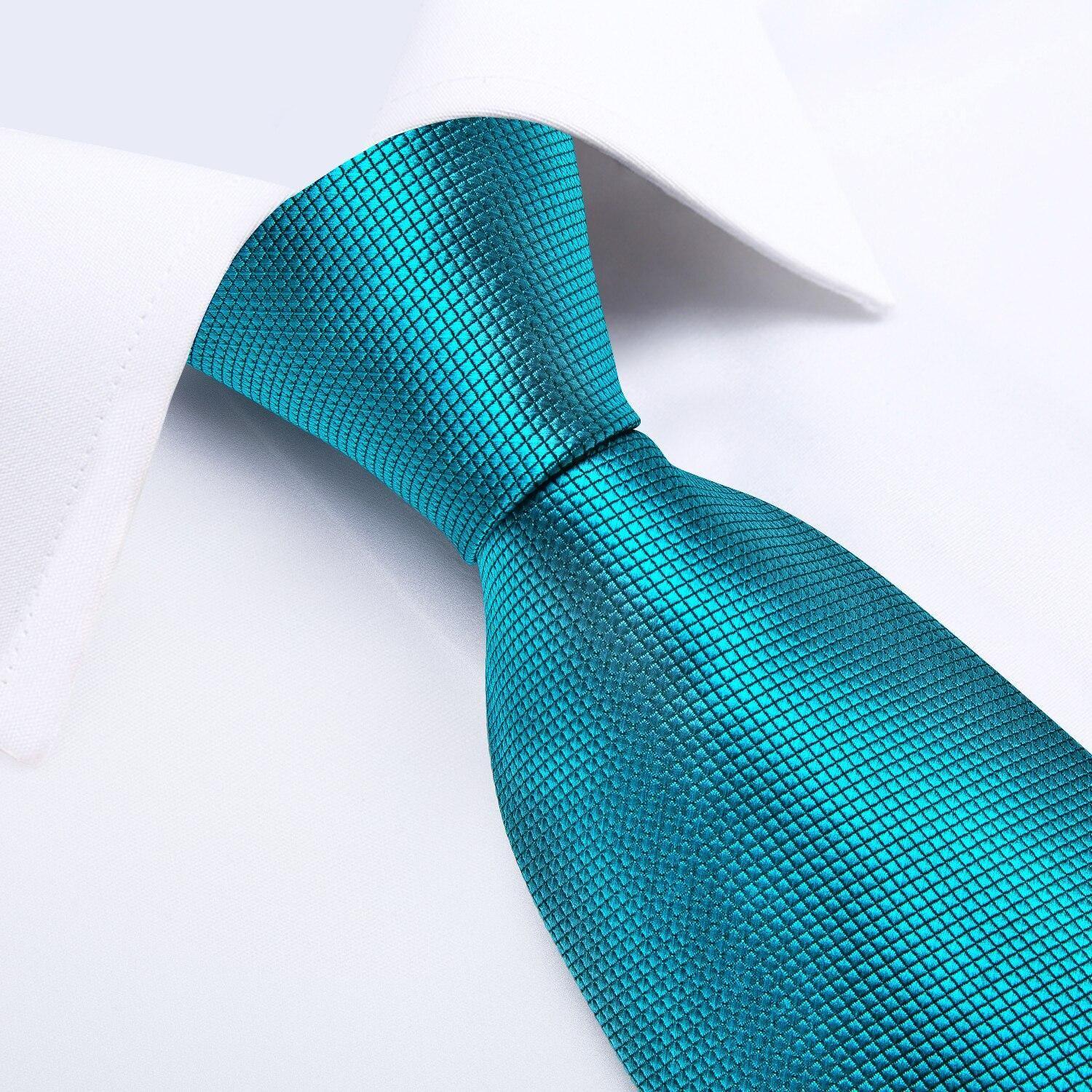 Corbata Calipso Hombre seda hombre paño y colleras Turquesa Classic-2