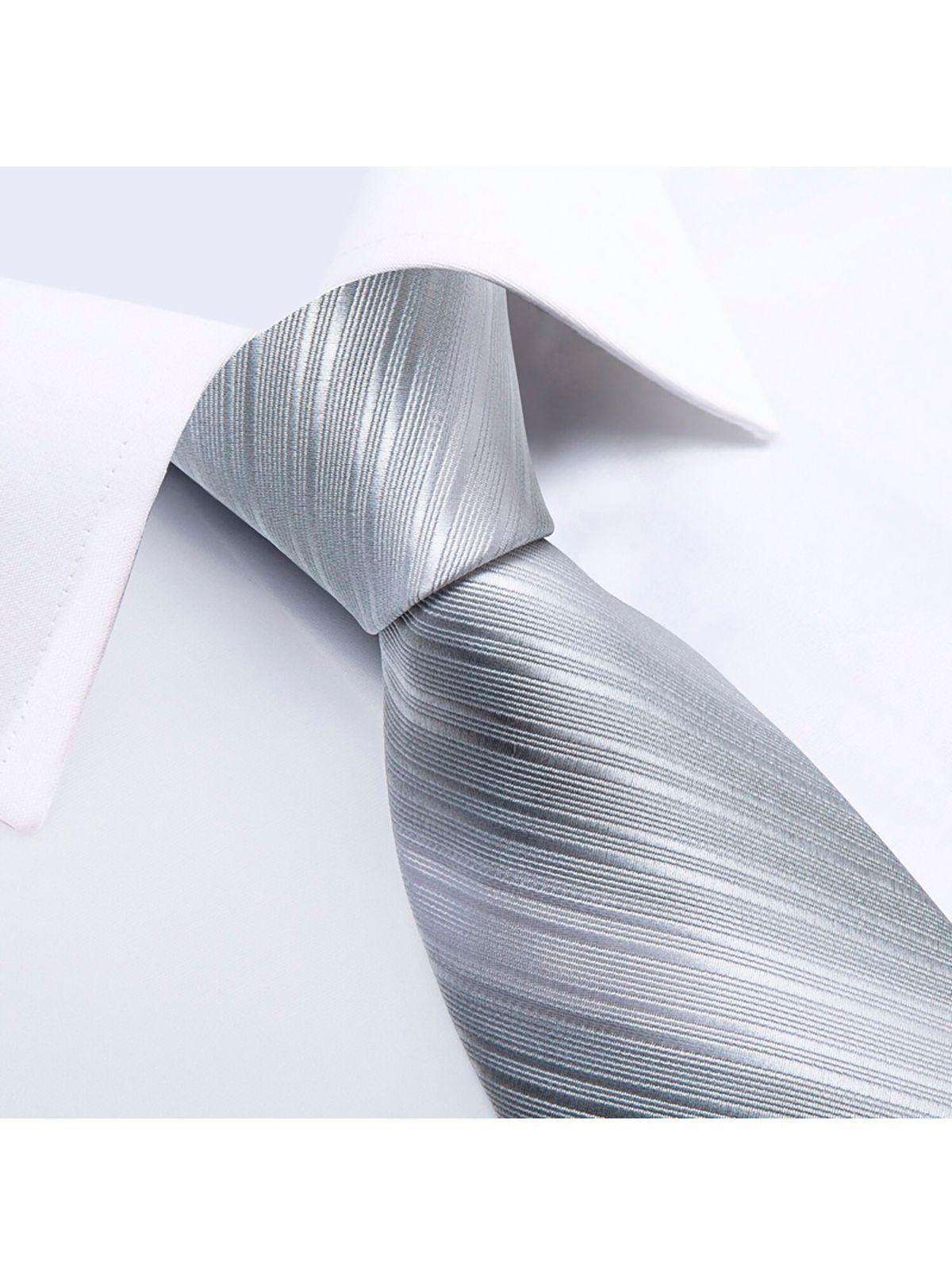 Set Corbata + Paño + Collera formal hombre. Modelo Silver-2