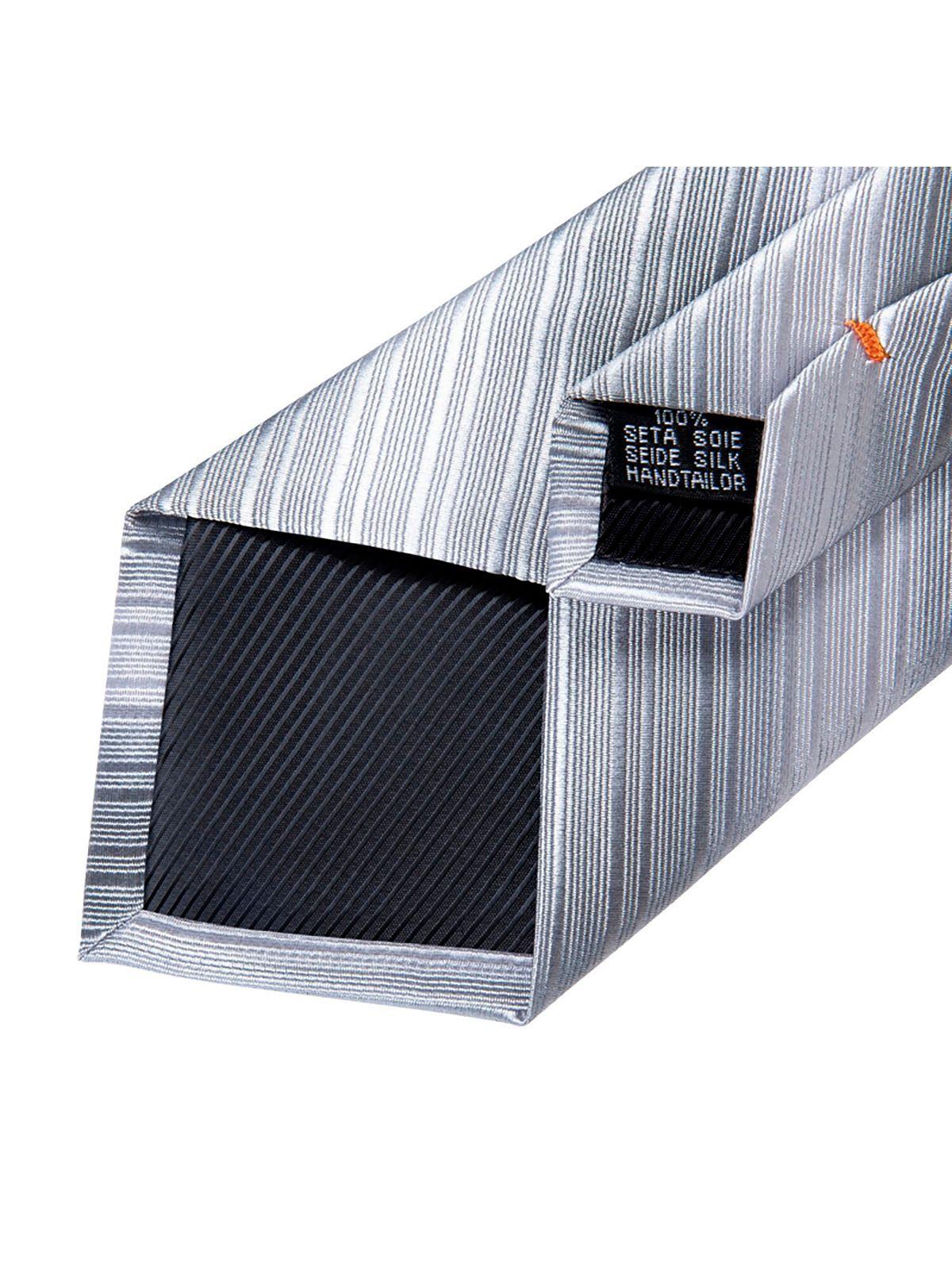 Set Corbata + Paño + Collera formal hombre. Modelo Silver-4