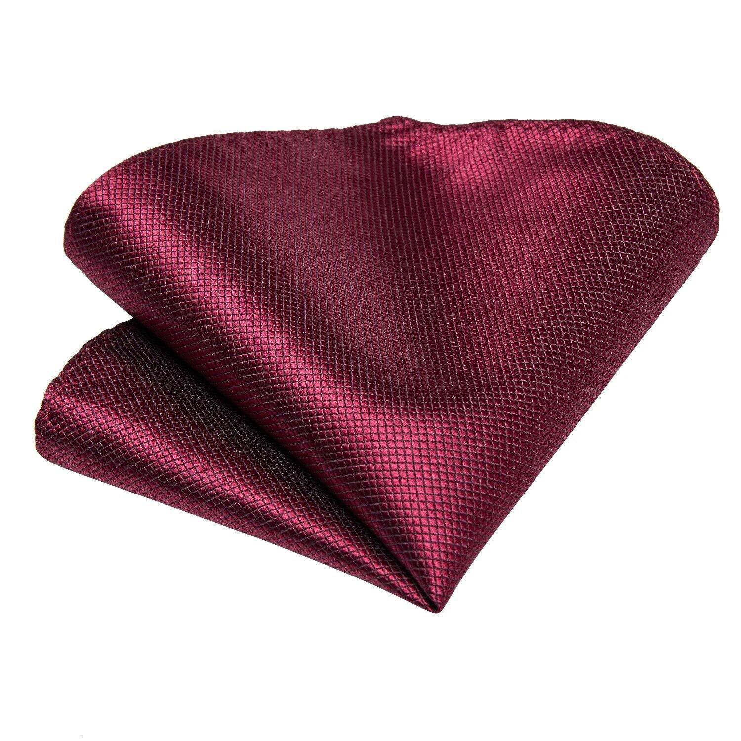 Corbata Vinotinto hombre seda con paño y colleras Vinotinto Classic-3