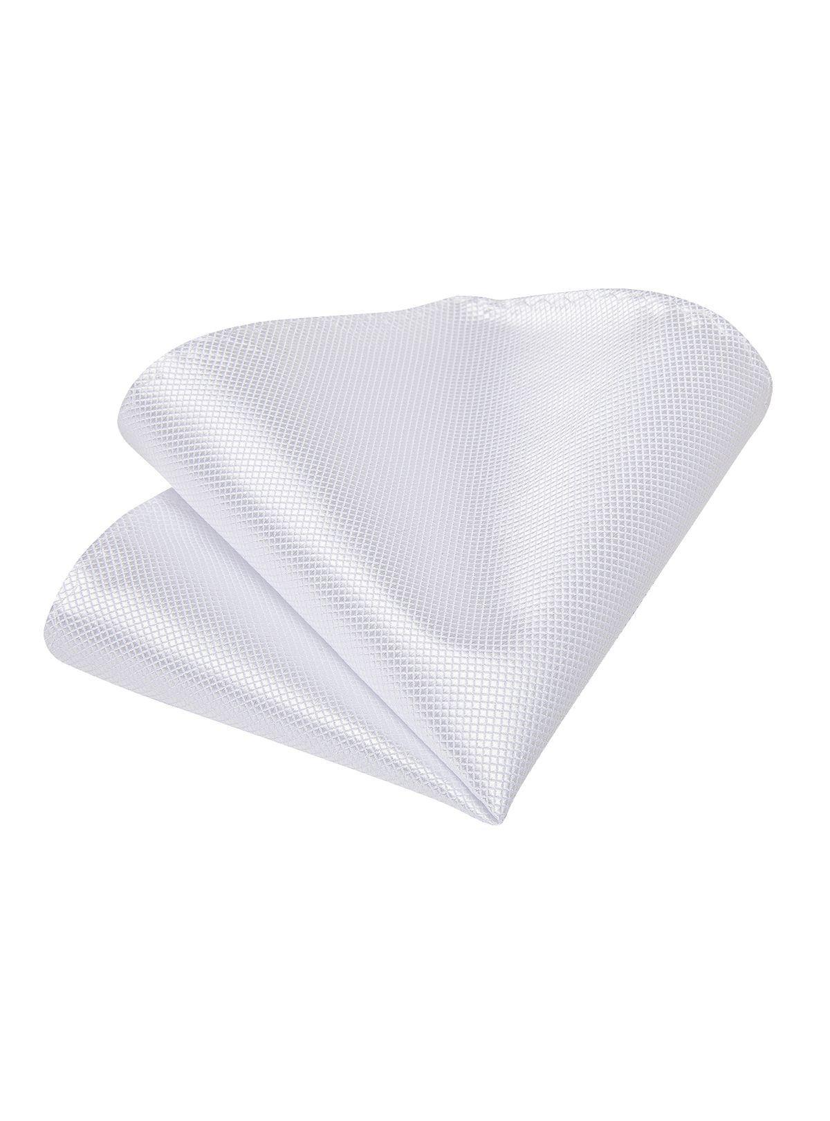 Corbata Blanca + Paño + Collera formal hombre. Modelo Blanco Classic-3