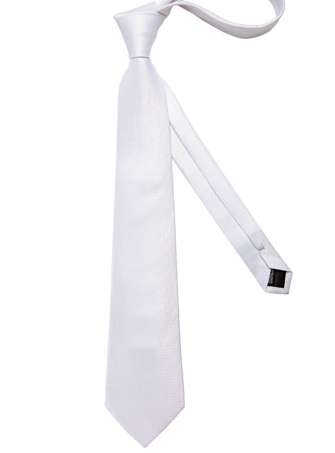 Corbata Blanca + Paño + Collera formal hombre. Modelo Blanco Classic-5