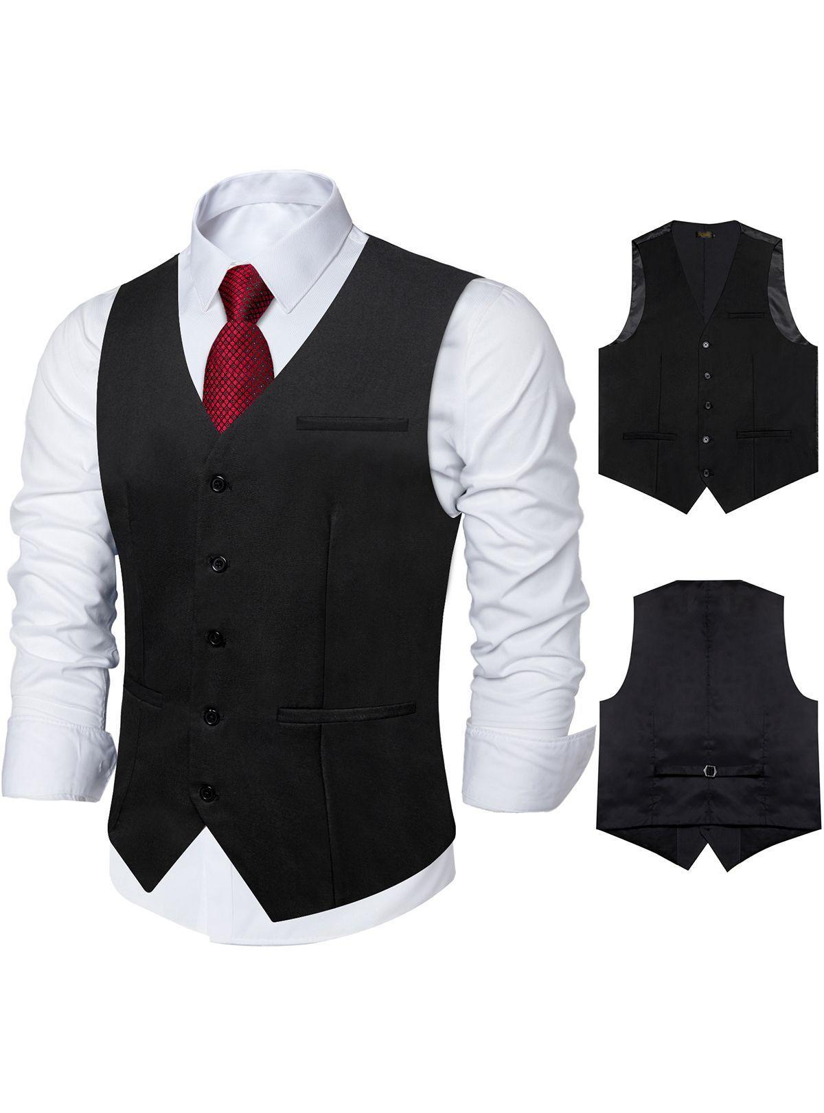 Chaleco Gilet Hombre Chaqueta formal sin mangas Matrimonio-3
