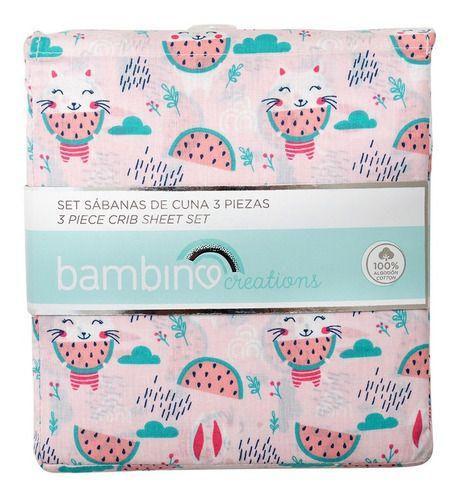 Set  Sabanas De Cuna Bambino  Conejo Rosado-3